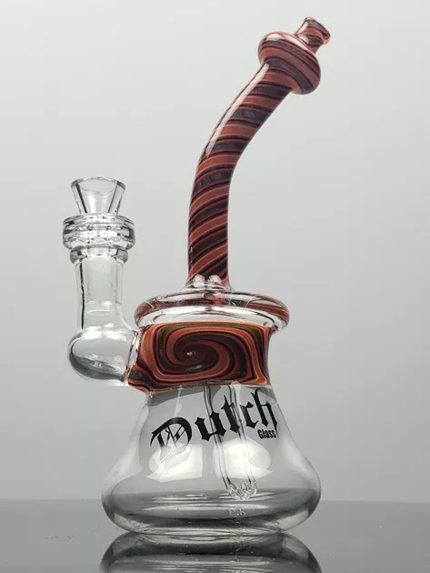 Dutch 8'' fat bottom bong with colored neck