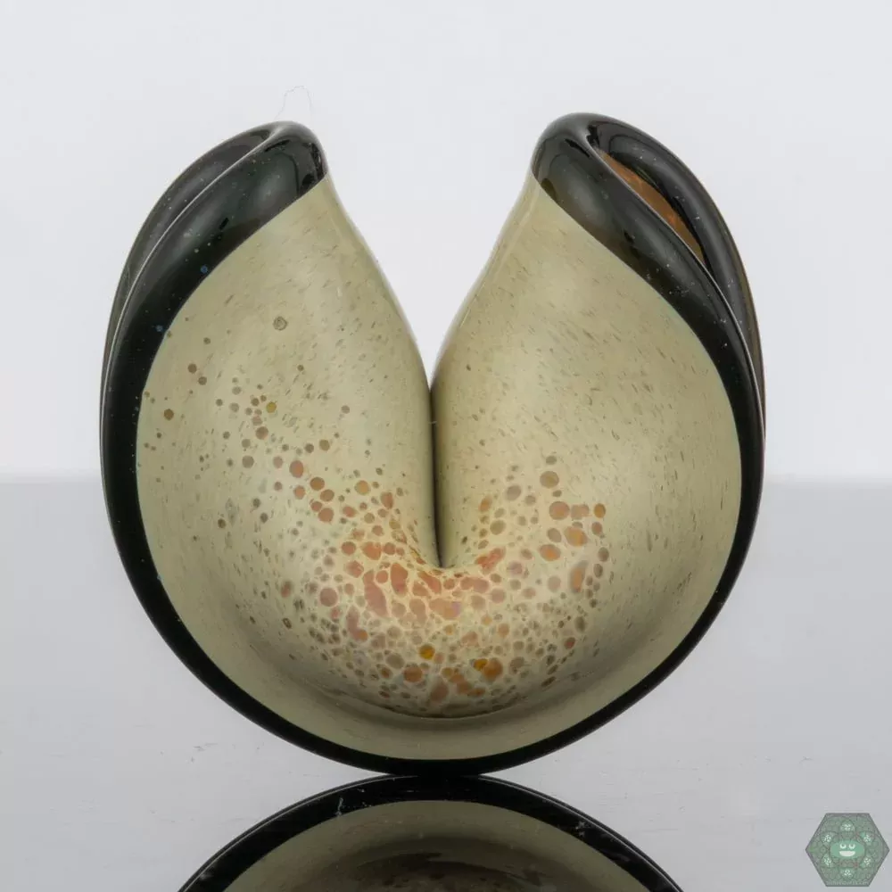 Dux Glass Tan Fortune Cookie Pendant – Unique Artisan Glass Jewelry