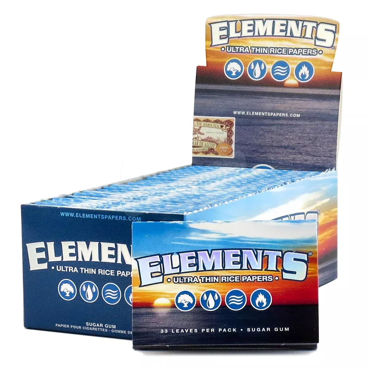Elements 1 1/2 Size Ultra-Thin Rice Rolling Papers – 25pk Display
