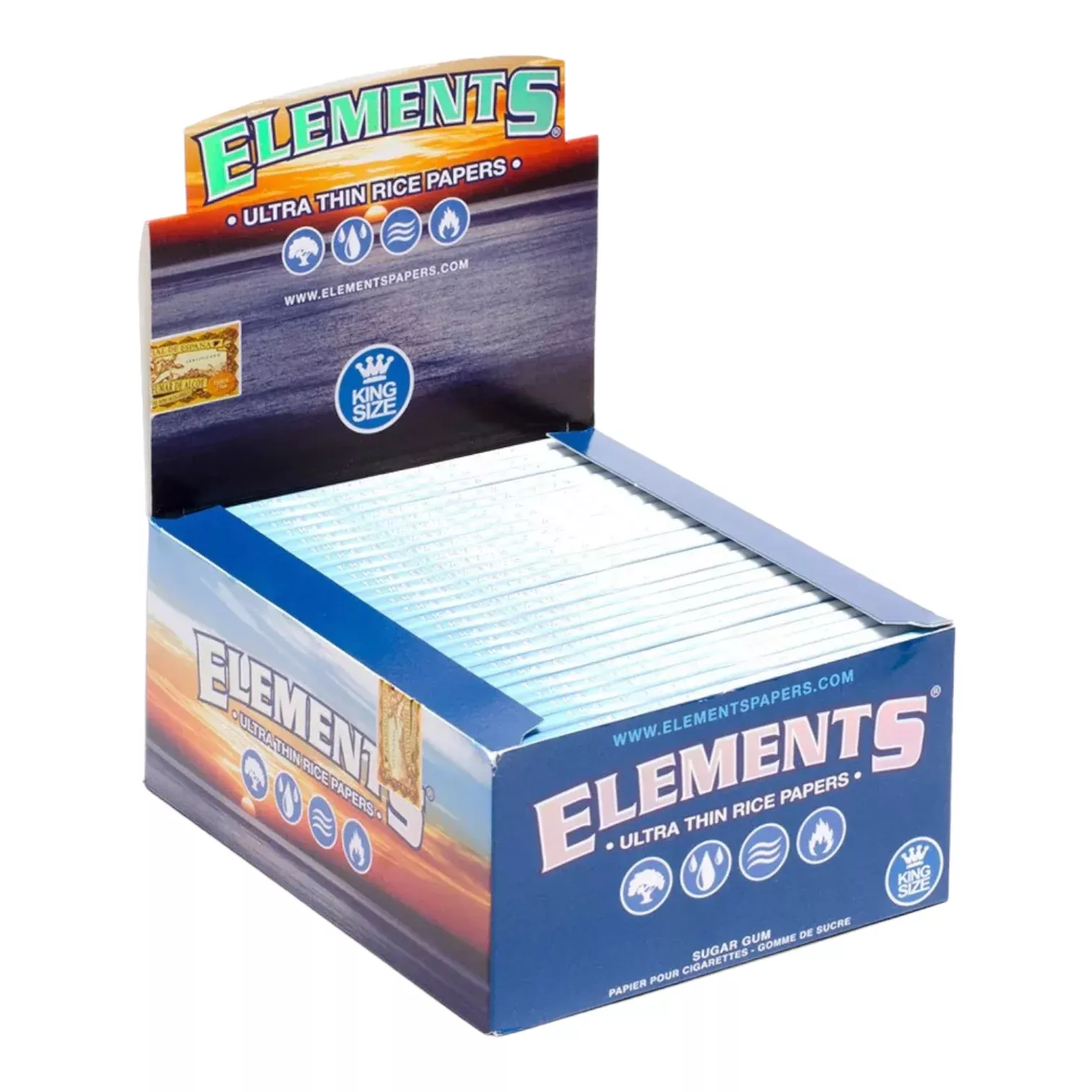Elements - BOX Of King Size Wide Papers - 50 Pack Box
