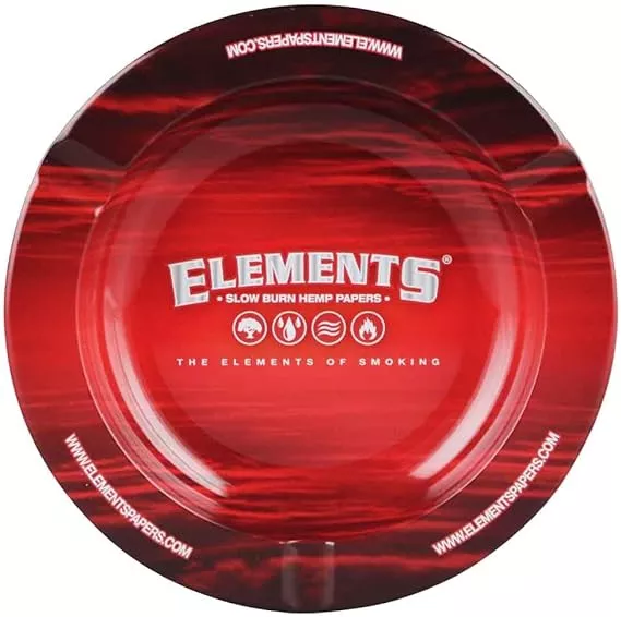 Elements Metal Ashtray – 5.5" Aluminum Receptacle (Red)