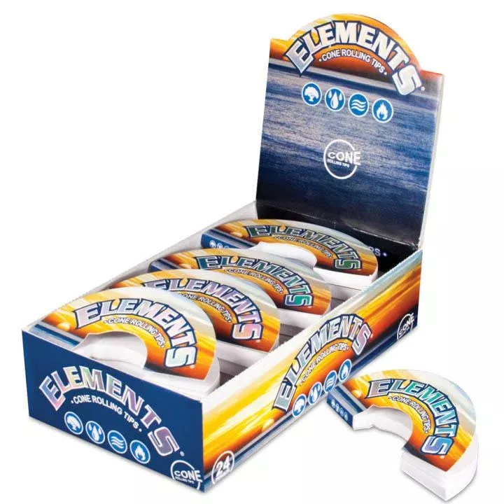 Elements Perfecto Cone Filter Tips – Curved Hand-Rolling Tips 24ct Display