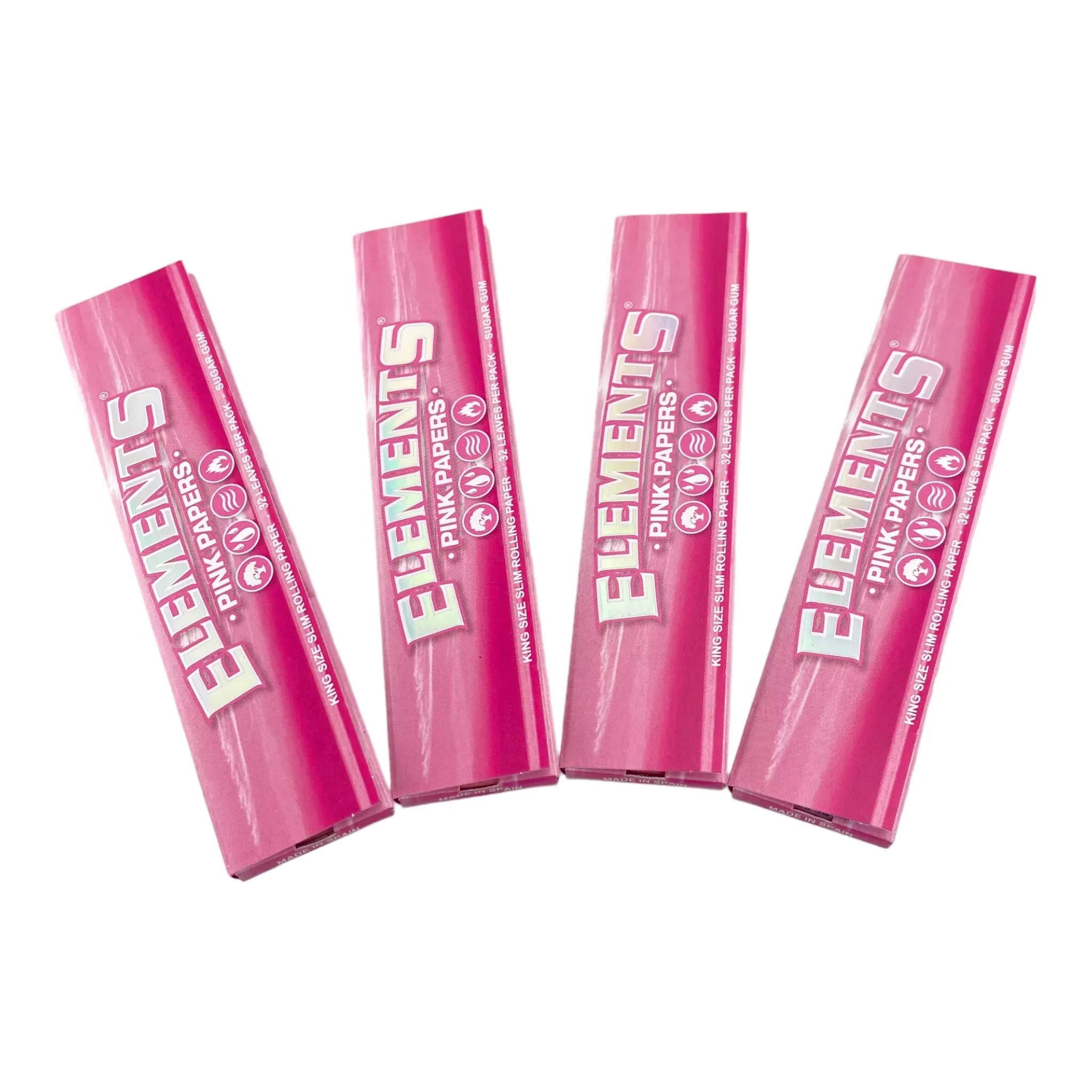 Elements Pink King Size Slim Papers 4 Packs