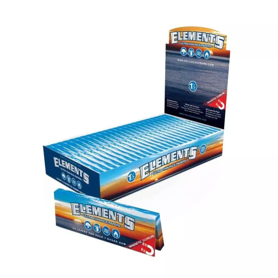 Elements Red Hemp 1 1/4 Size Rolling Papers – 25pk Display Box