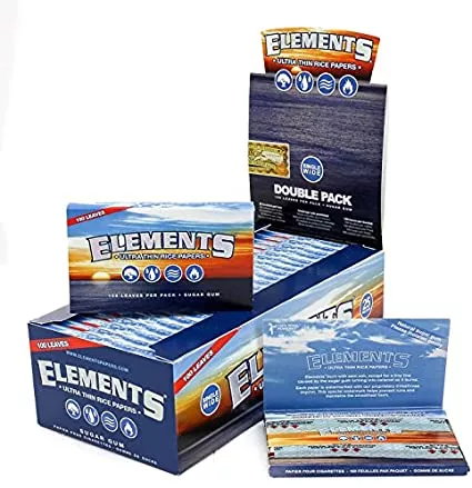 Elements Red Hemp Single Wide Double Pack – 100ct 25pk Display