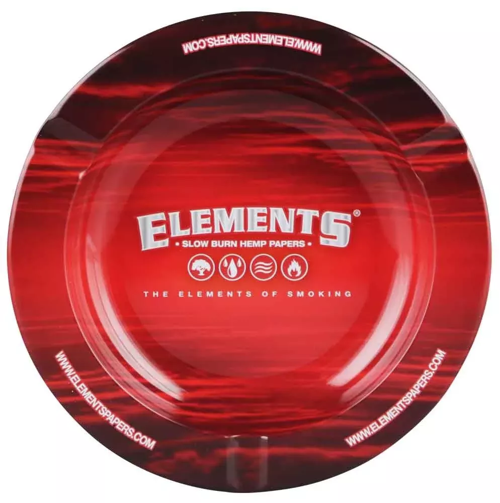 Elements Red Metal Magnetic Ashtray – Secure Base Rolling Accessory