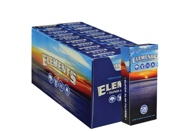 Elements Super Slim Filter Tips – 5mm Diameter (20ct Display Box)