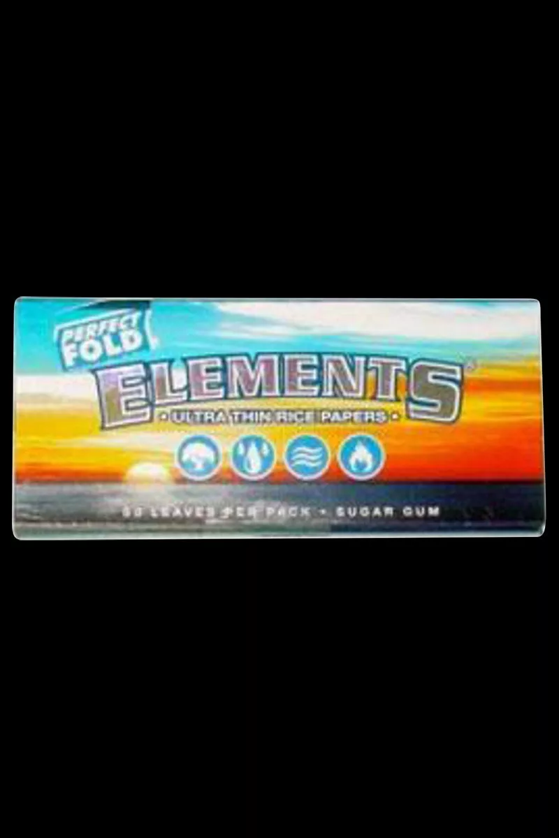Elements Ultra Thin Perfect Fold Rice Rolling Papers – 25 Pack