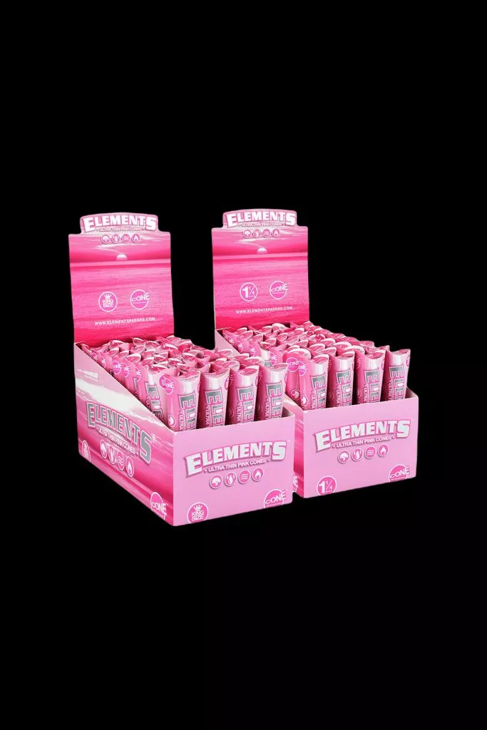 Elements Ultra Thin Pink Cones – 32 Pack