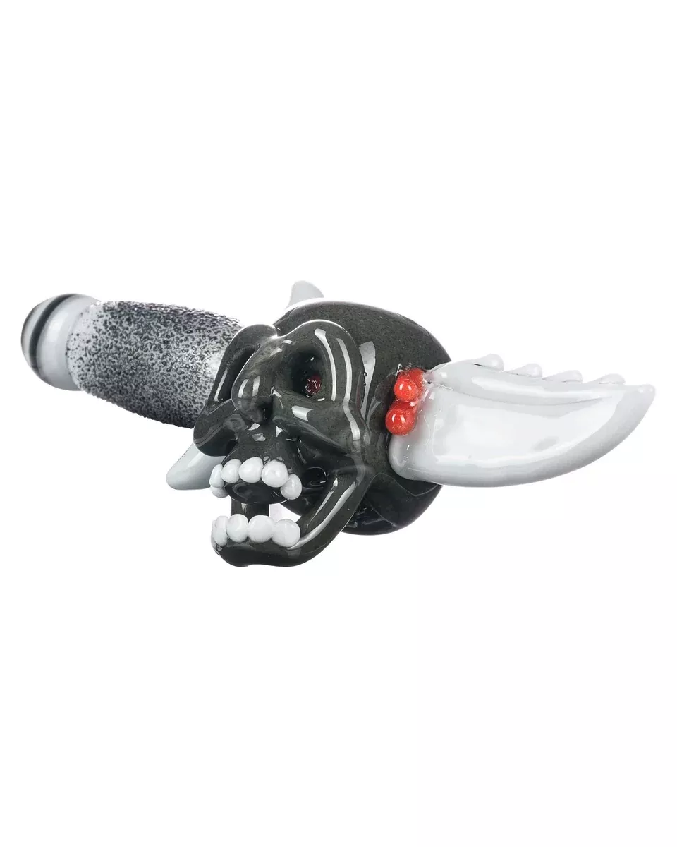 Empire Glassworks "Smoke & Dagger" Skull Hand Pipe