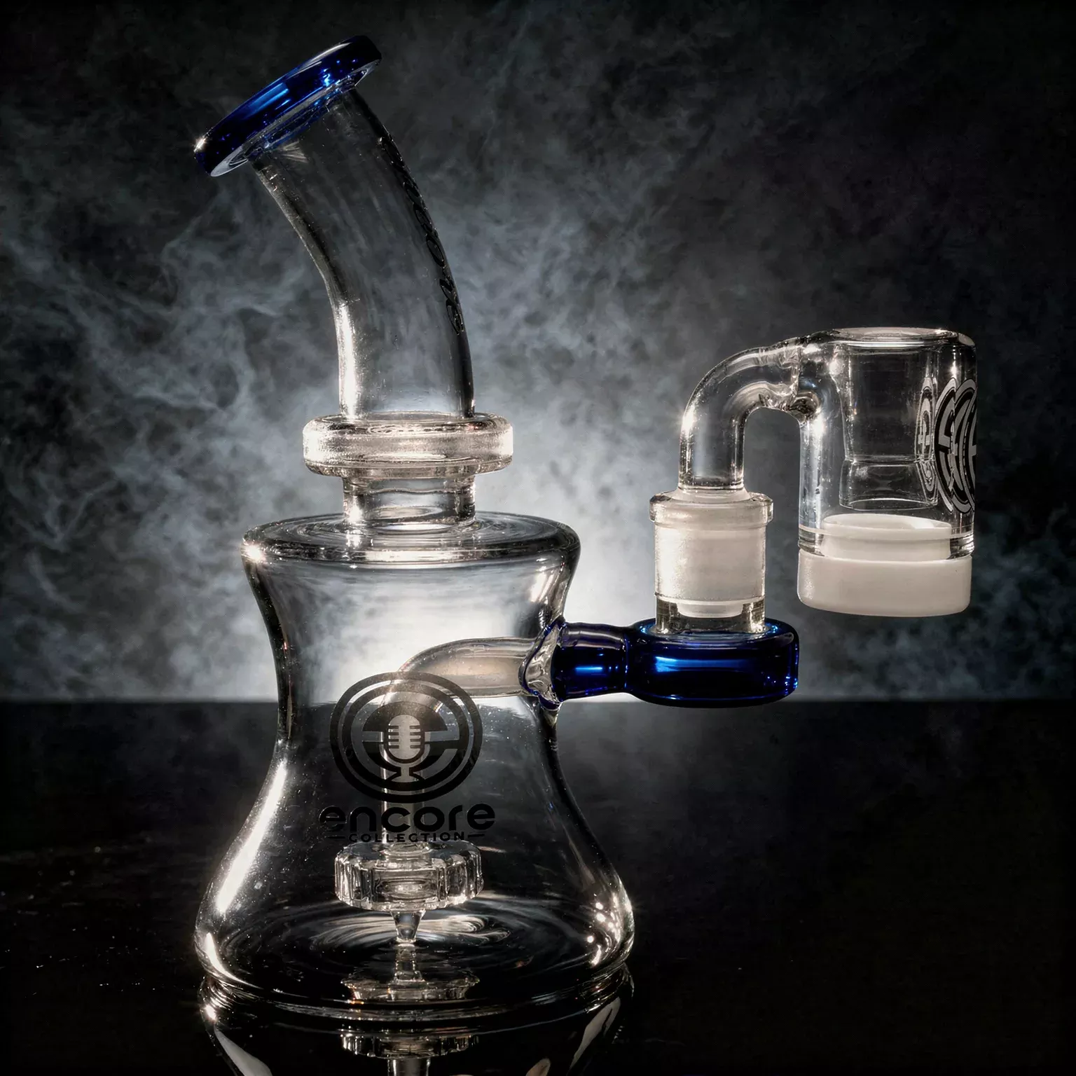 Encore 7" Hourglass Dab Rig & Mini Dry Catcher Set