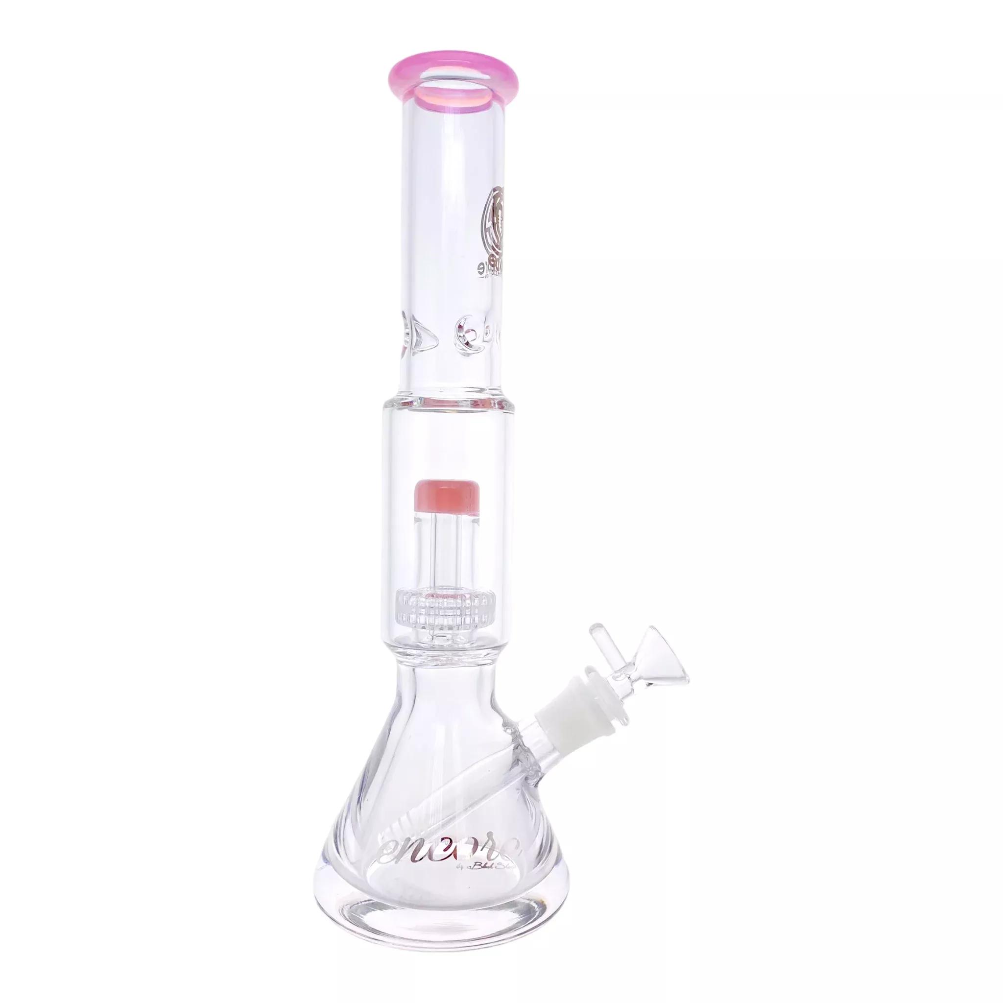Encore Glass Beaker Base Bong With Perc & Extra Thick Base - Pink