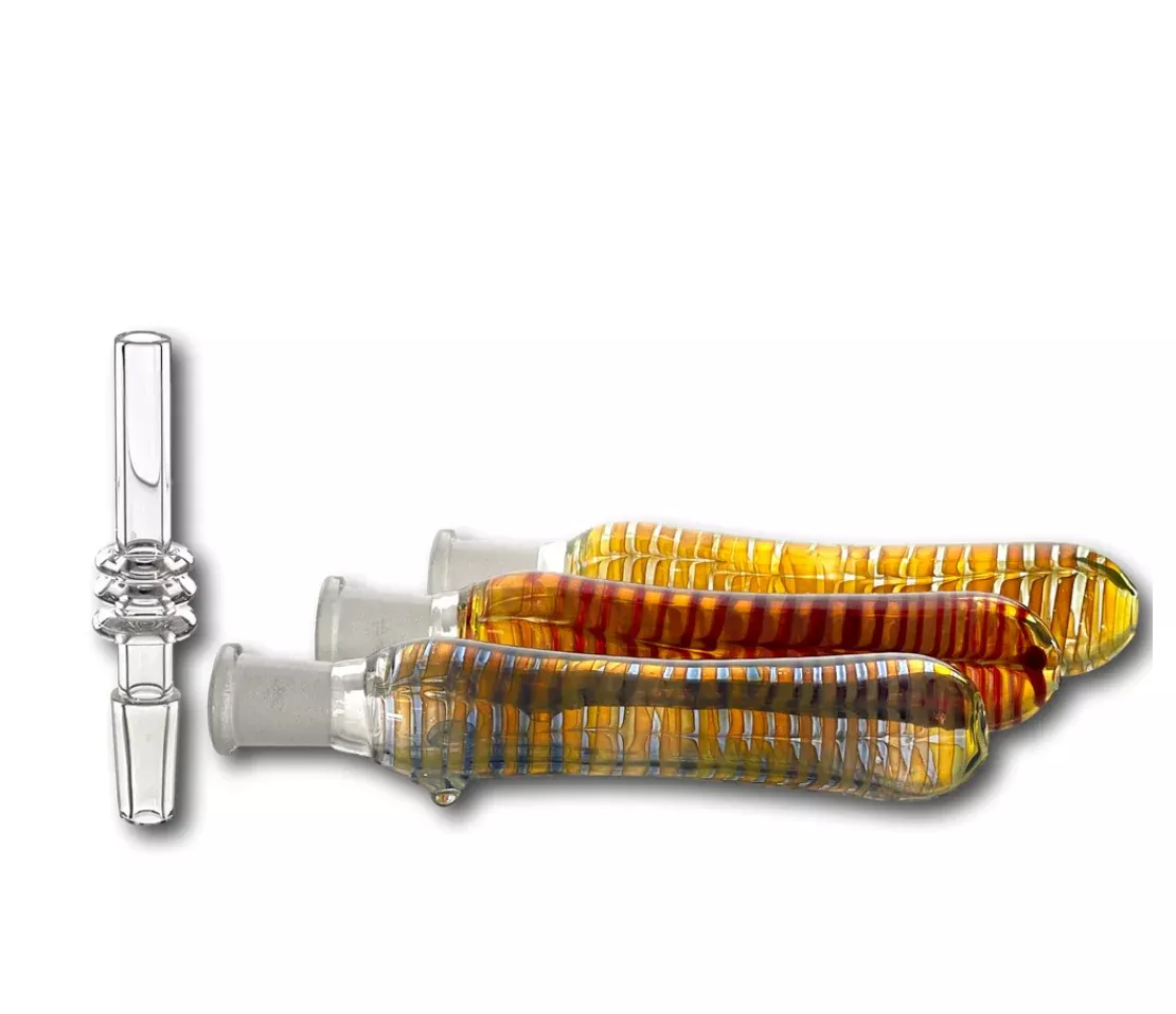 Encore Glass Wrap n Rake Nectar Straw - Artistic Glass for Concentrates
