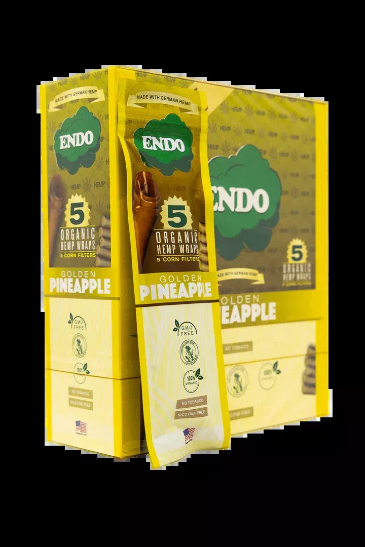Endo Organic Hemp Wraps – Wave-Cut 4-Pack 15ct Display Box