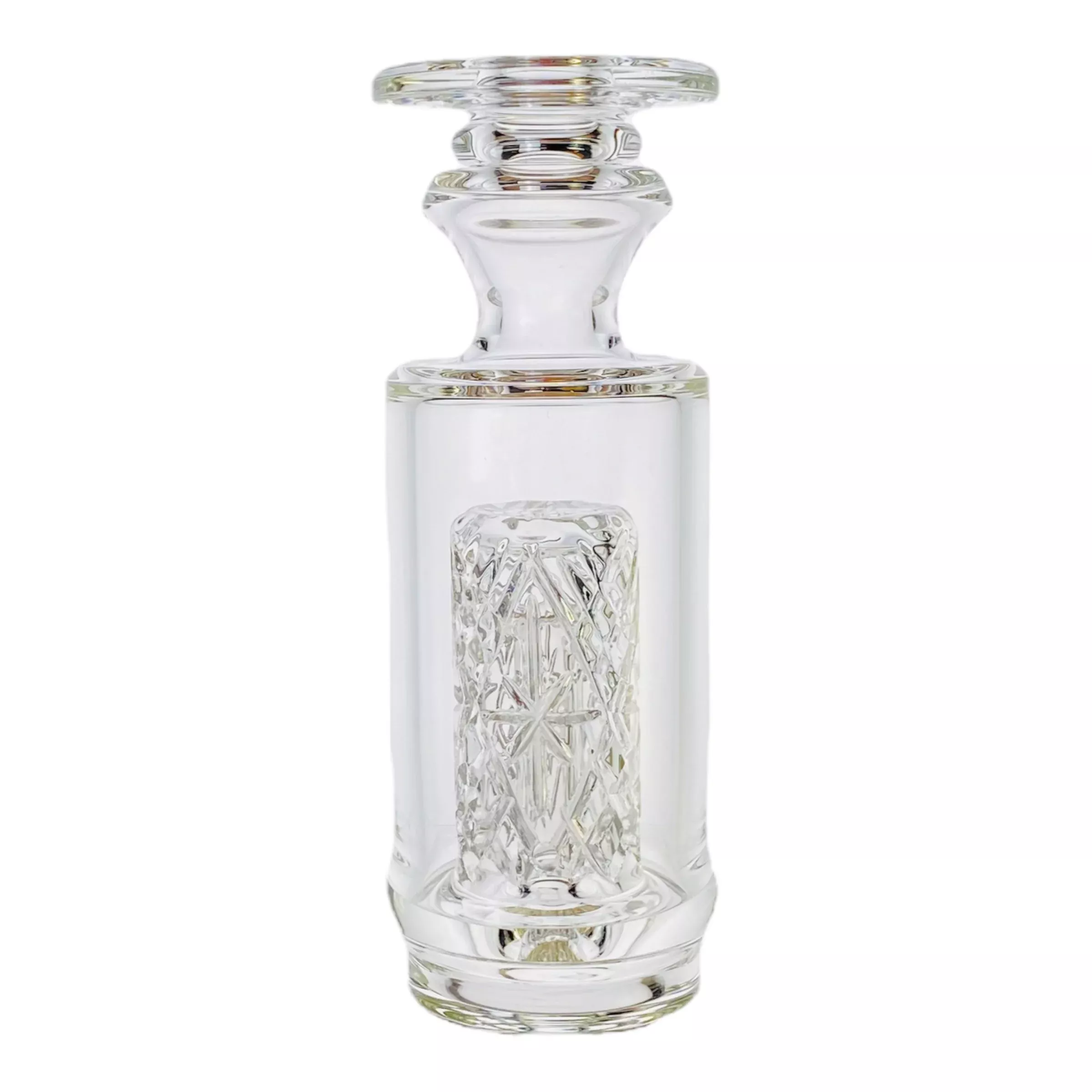 Enjoy And Prosper Glass - Custom Puffco Peak Attachment - Clear Cross Cut Ares Peak Top