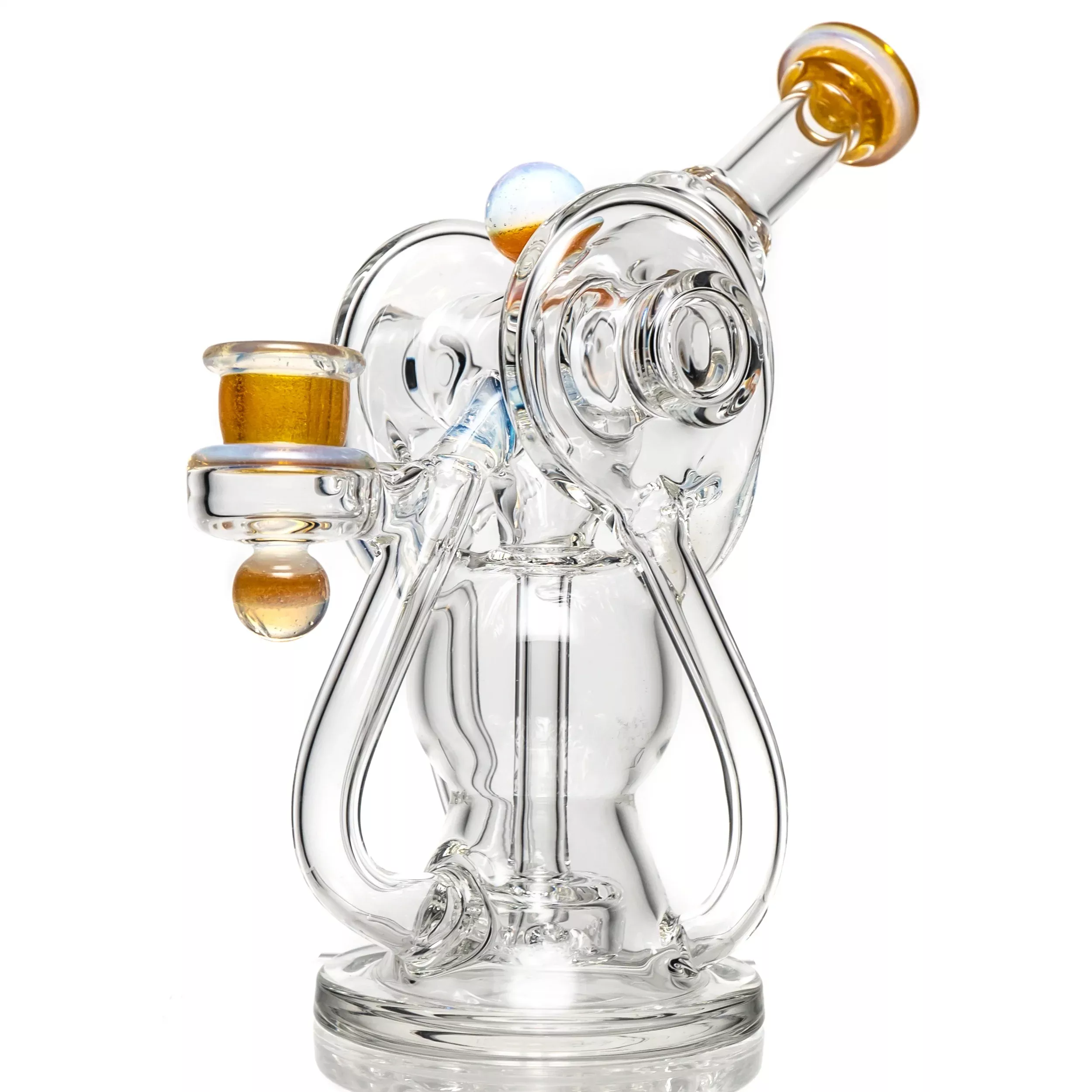 Ery - Shuffle Recycler w / Internal Drain - 14mm - Orange Crush & Ghost