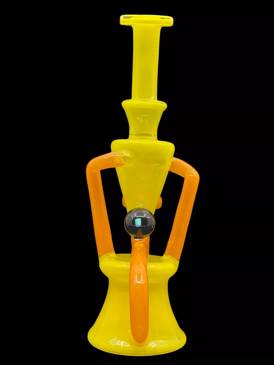 Exnihilo Glass Full-Color Double Uptake Recycler Rig | High-Performance Glass Dab Rig (Assorted Colors)