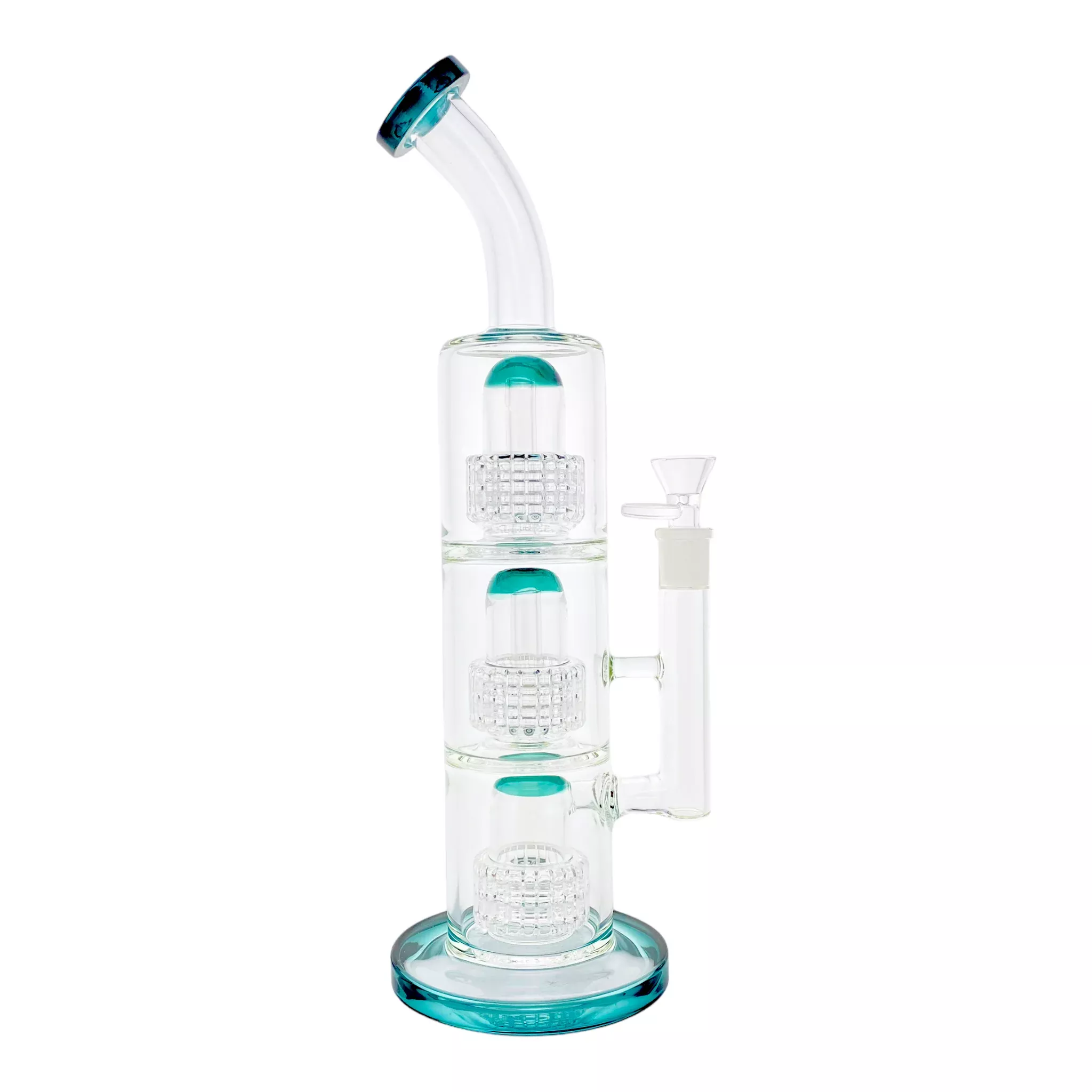 Extra Large Triple Perc Bubbler Bong - Green