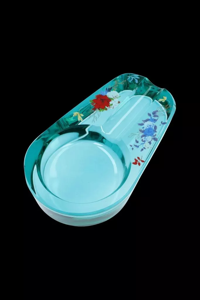 Famous Design Floral Lush Ashtray – Gold Accent