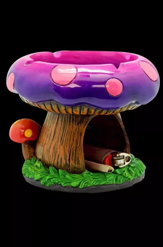 Fantastical Mushroom House Ashtray with Storage