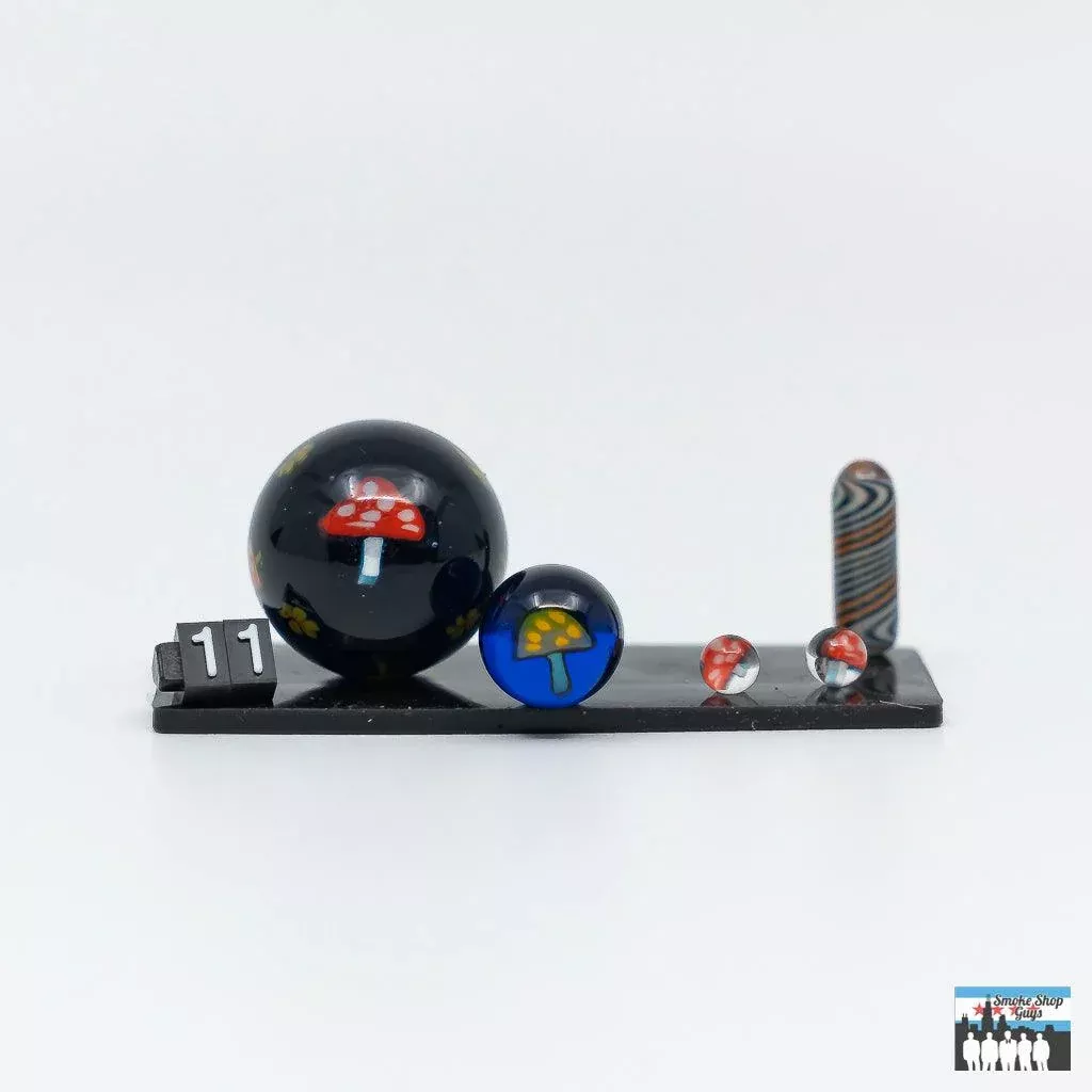 Fidget Glass Mushroom Slurper Set | 5-Piece Kit | Unique Dabbing Accessories