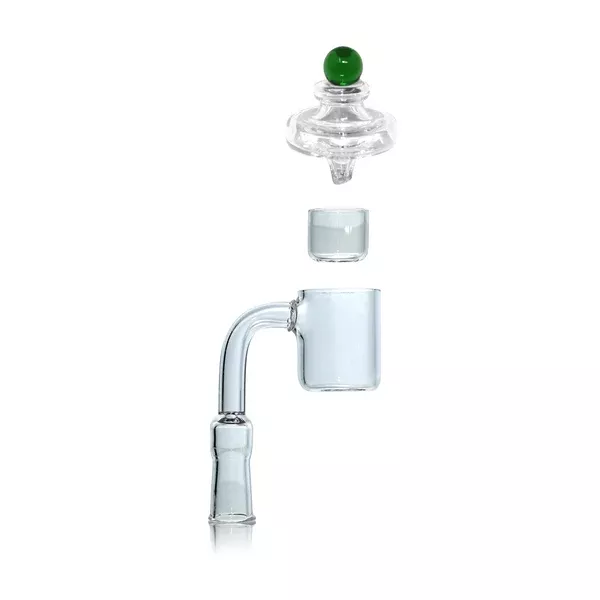 Flat Top Quartz Banger 10mm Female With Cup Insert and Saucer Cap