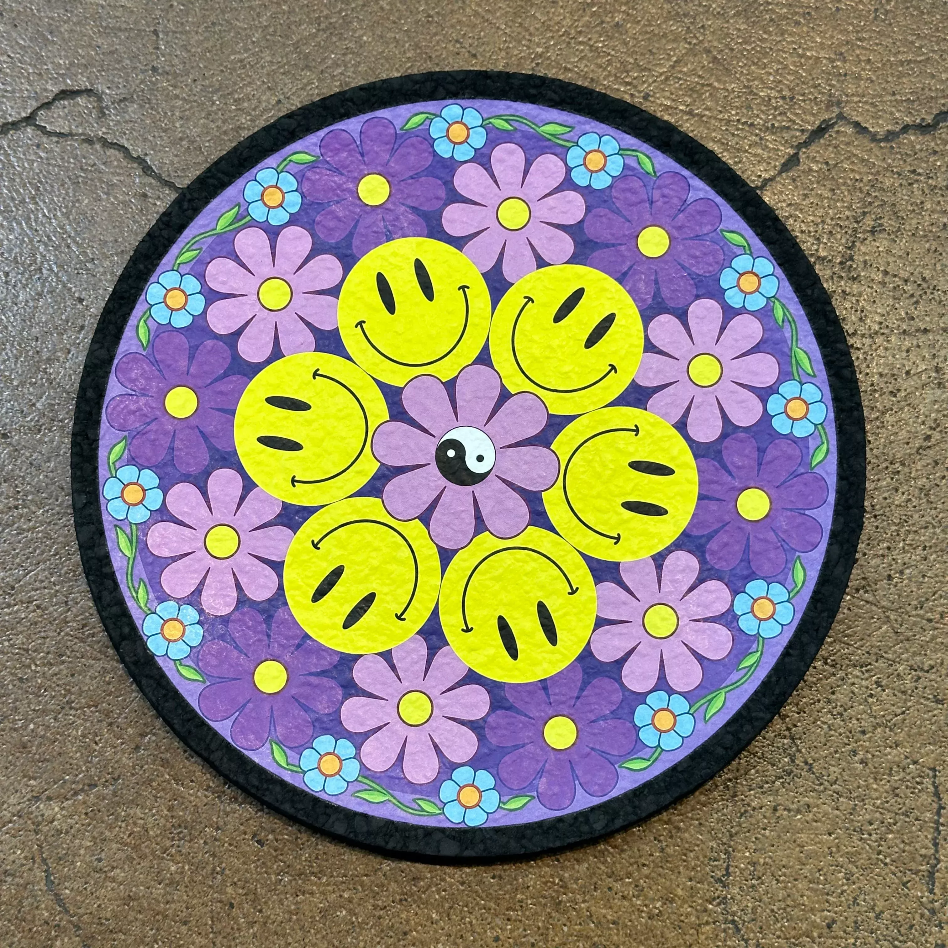 "Floral Smiley Face, Yin Yang" AGZ X BloodShed from Mood Mats