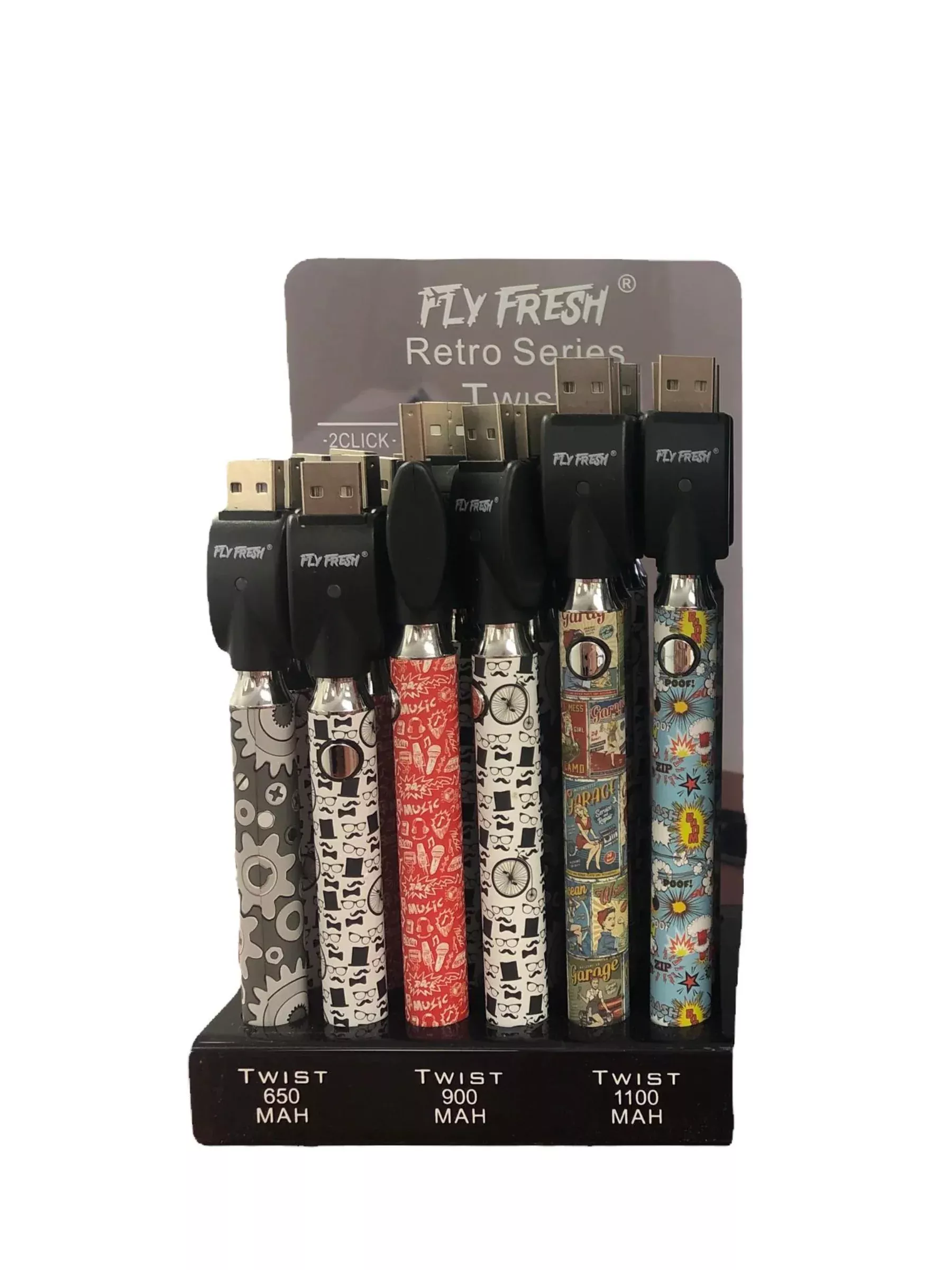Fly Fresh Twist 510 Battery 24ct Display – Retro Series