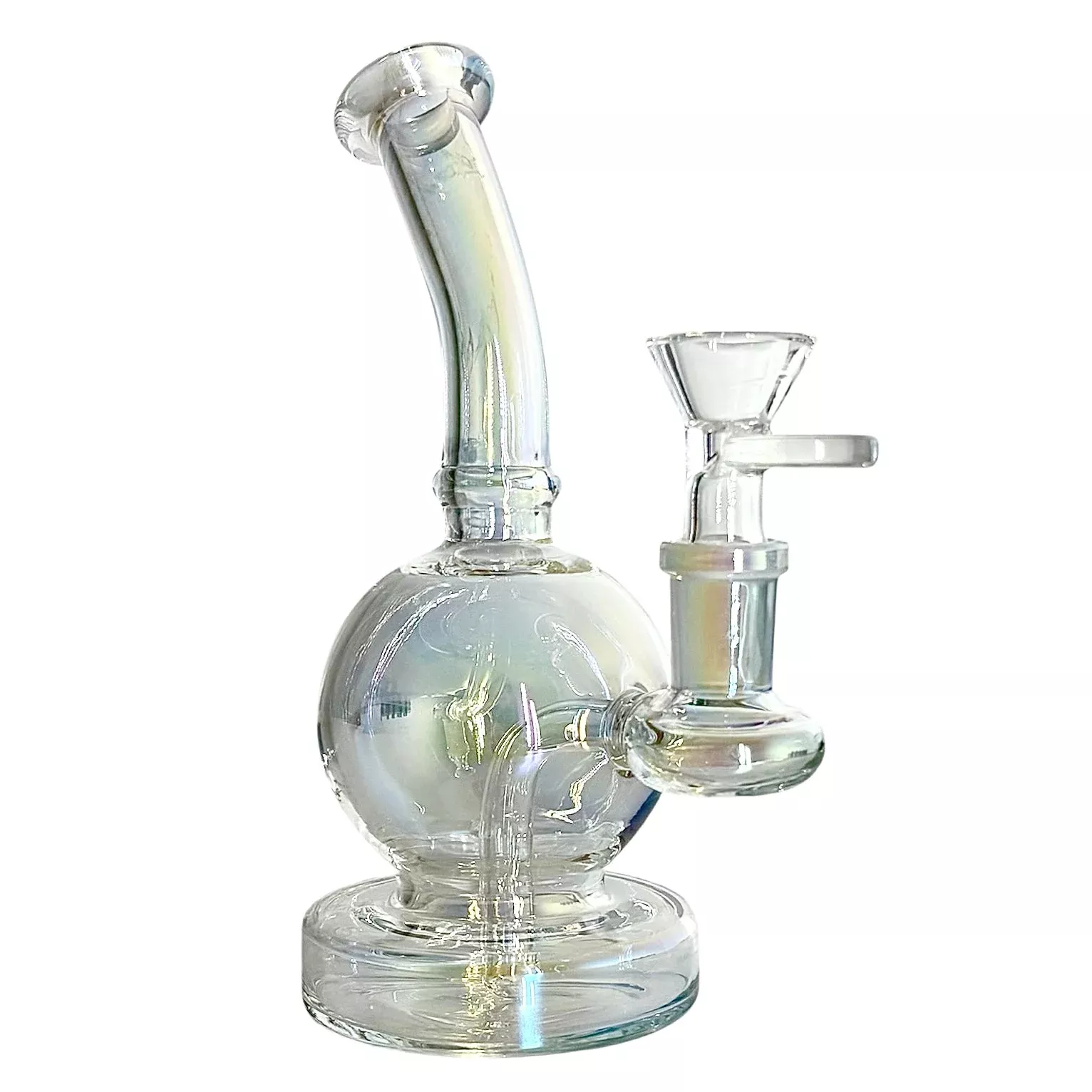 Fortune Rainbow Electroplated Ball Glass Bong 6.75"