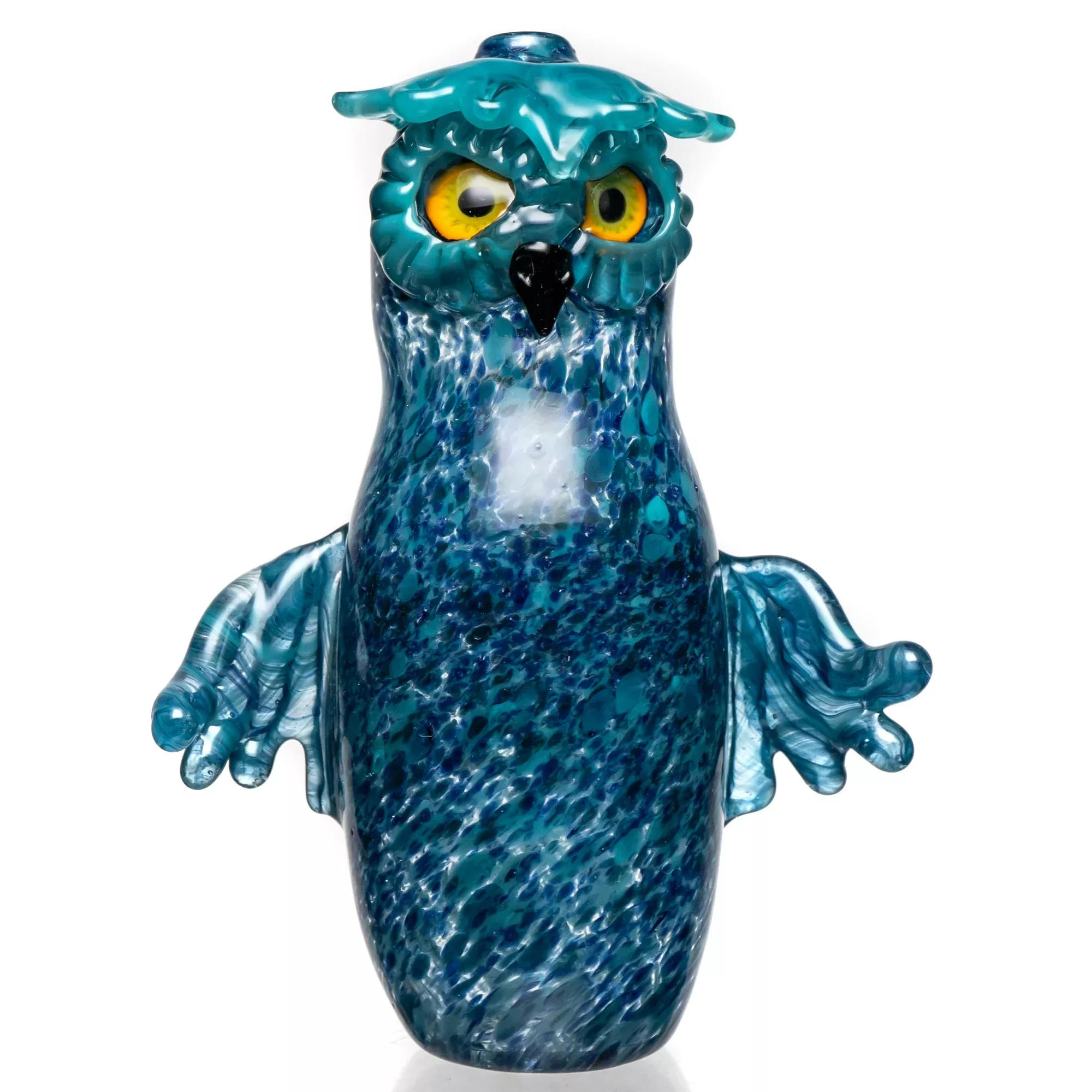 Four Winds Flameworks - Hooter Hand Pipe - Blue Frit