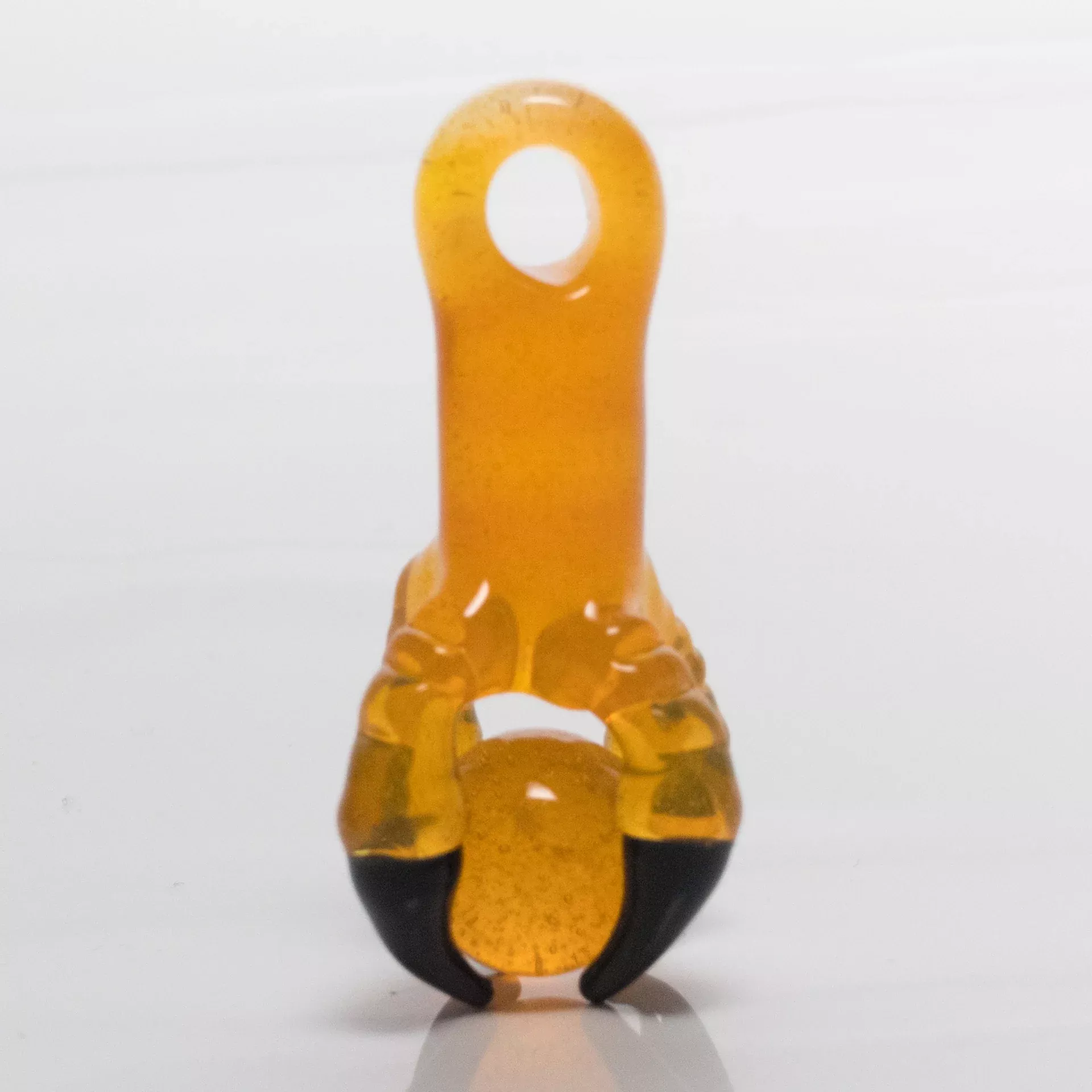 Four Winds Flameworks - Talon Orb Pendant - Thomas's Transparent Orange