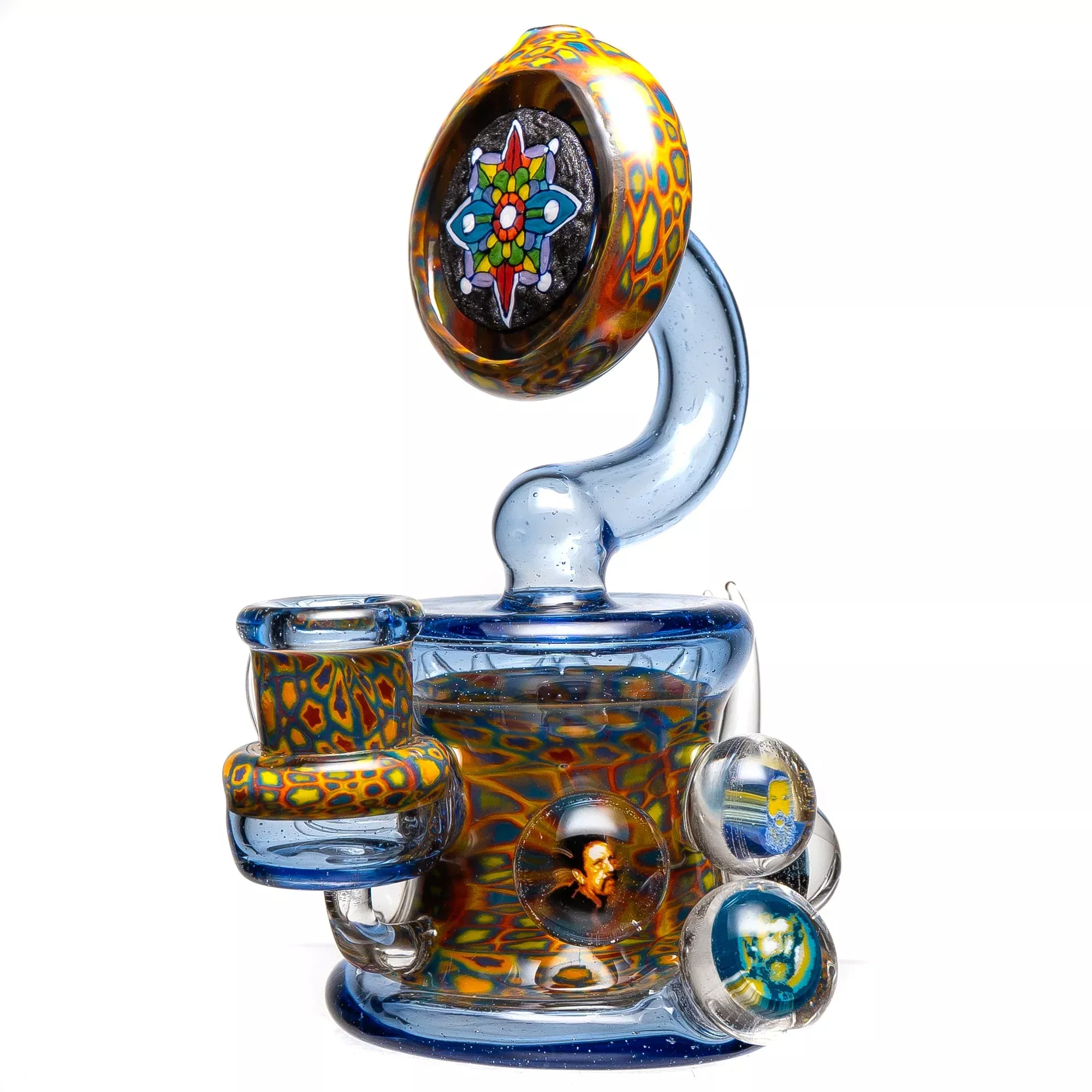 Freeek Glass x EON Glass - Horn Jammer - UV Blue Dreamingo & UV Lucy