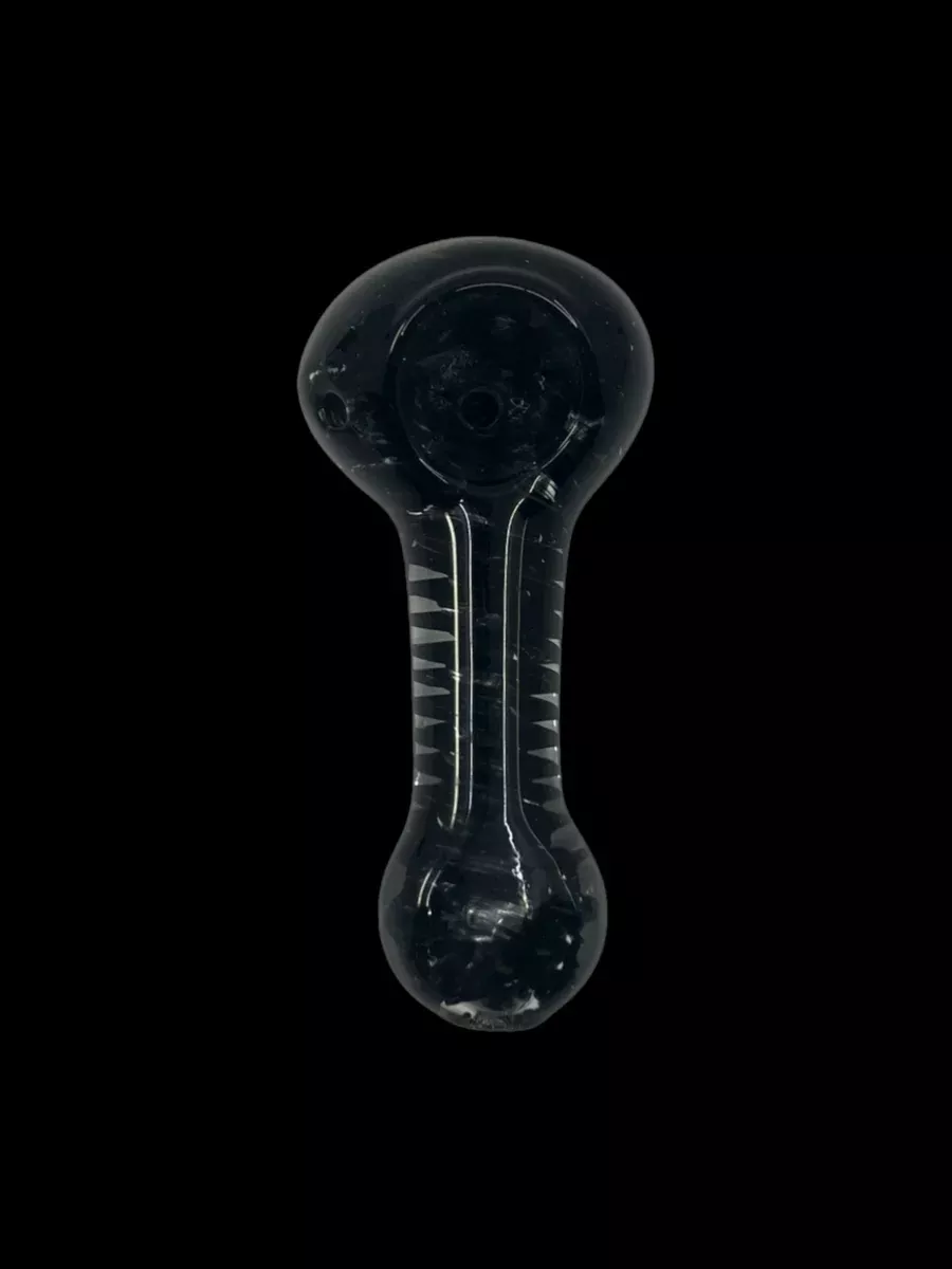Frit Spiral Flat Mouth Hand Pipe - 3.5-Inch Compact Glass Design (Assorted Colors)