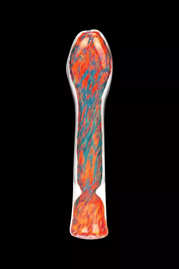 Fritted Swirl Flat Mouth Glass Chillum