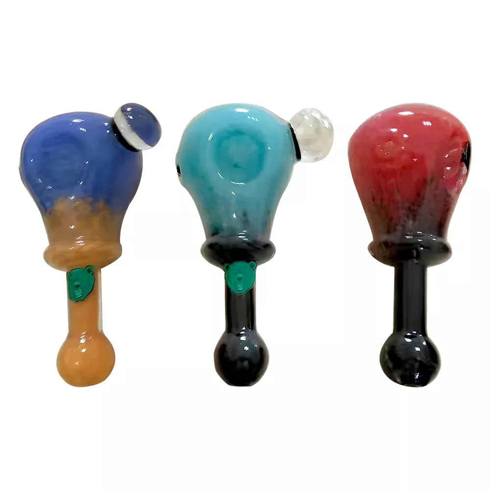 Frosted Bubblehead Glass Spoon Pipe
