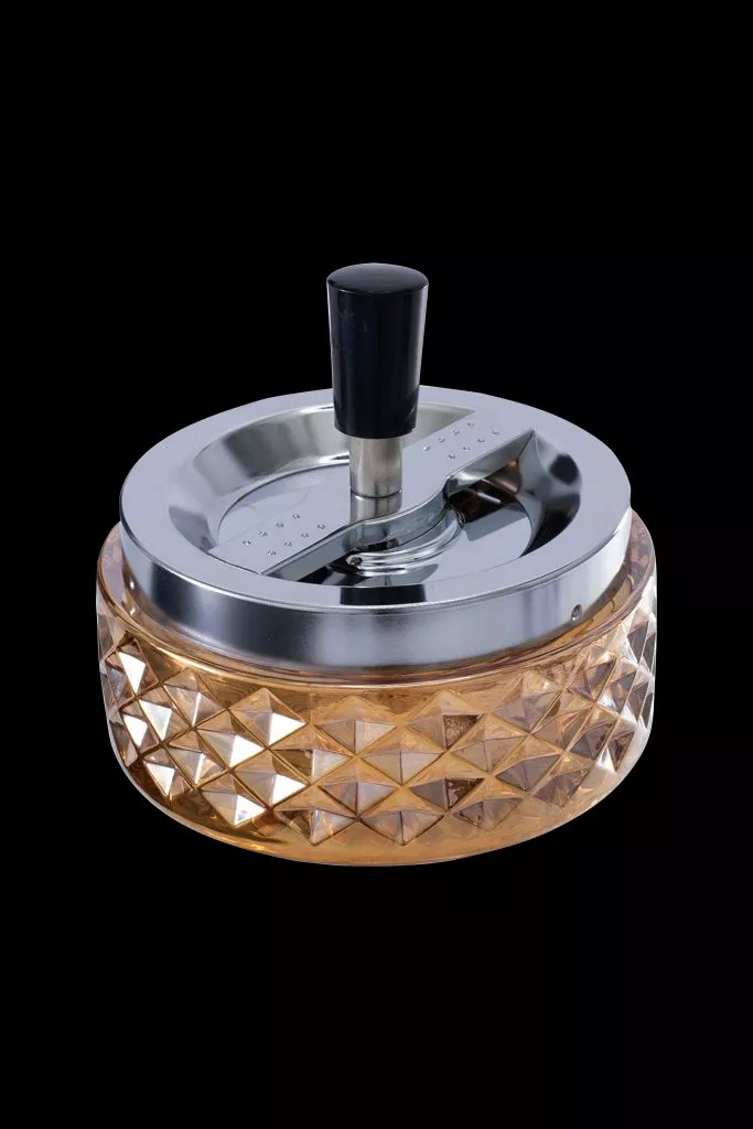 Fujima Gem-Cut Glass Spinning Ashtray