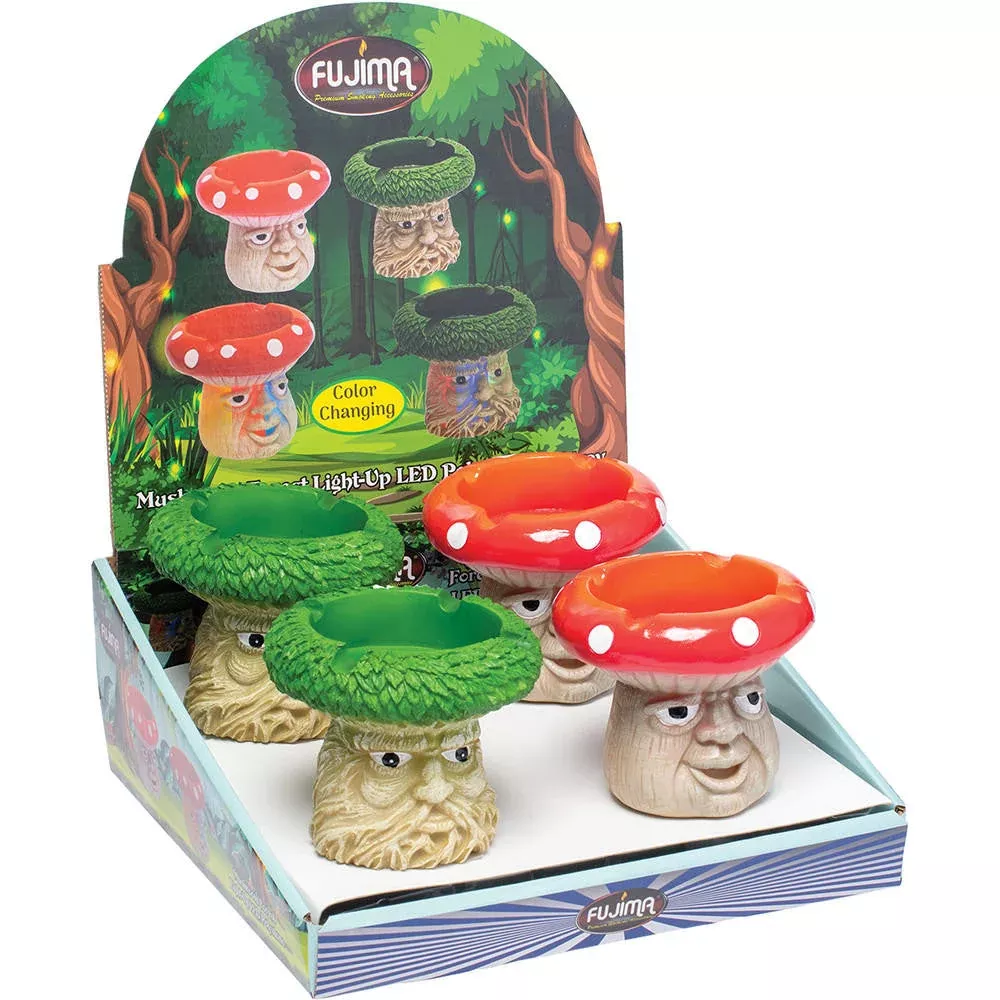 Fujima Mushroom Forest LED Ashtrays - 4 Count Display Box