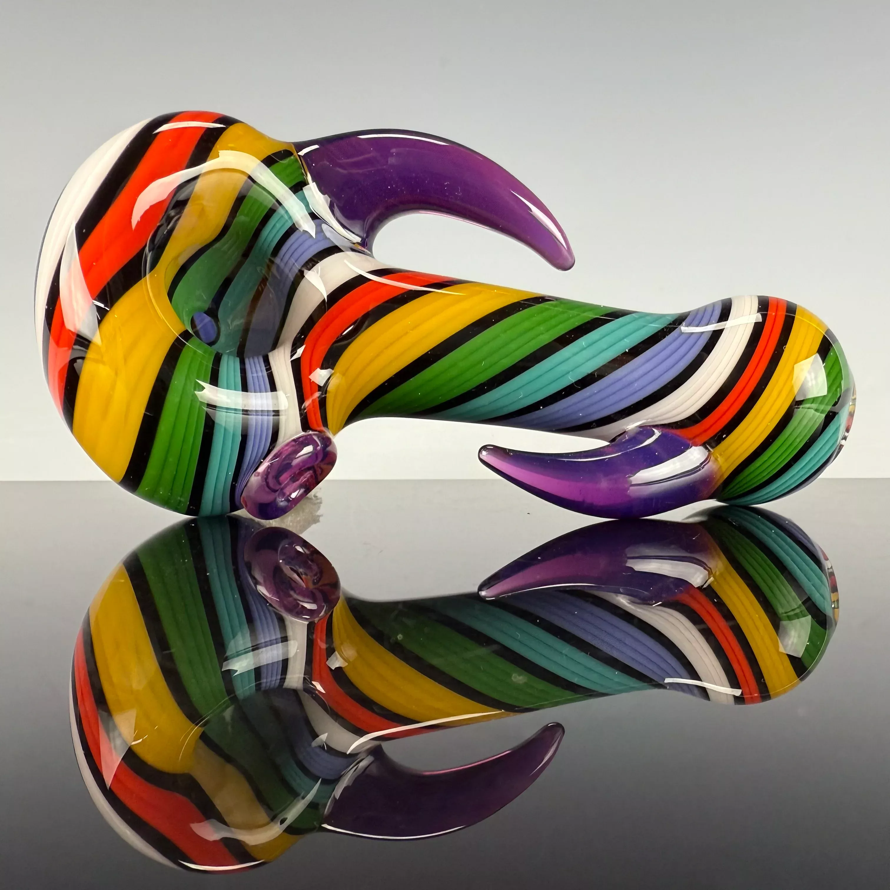 Full Color Horned Handpipe by Carsten Carlile