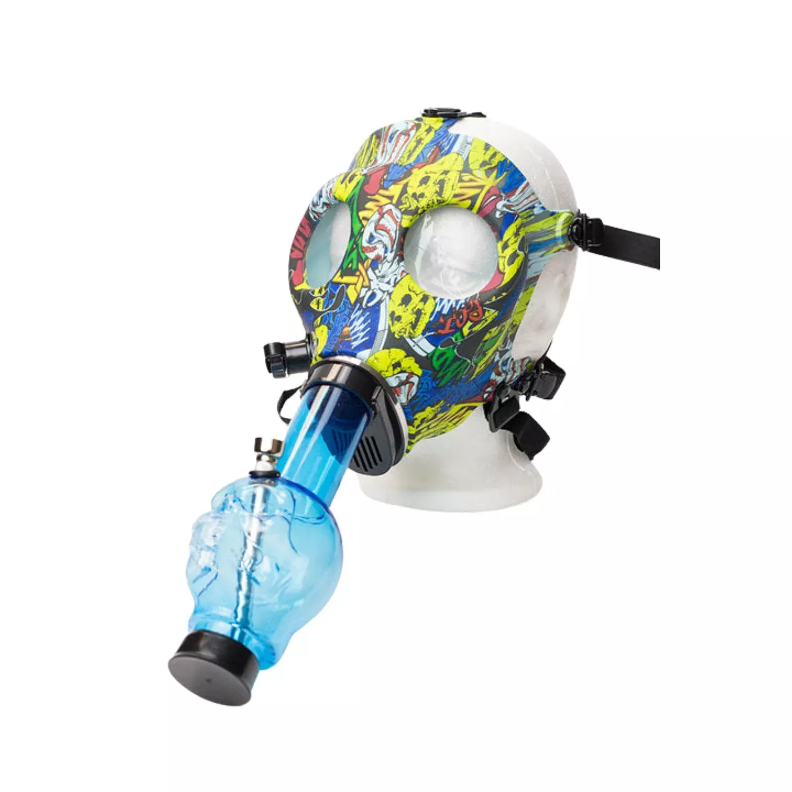 Full face Graphic Silicone Gas Mask with Acrylic Bong