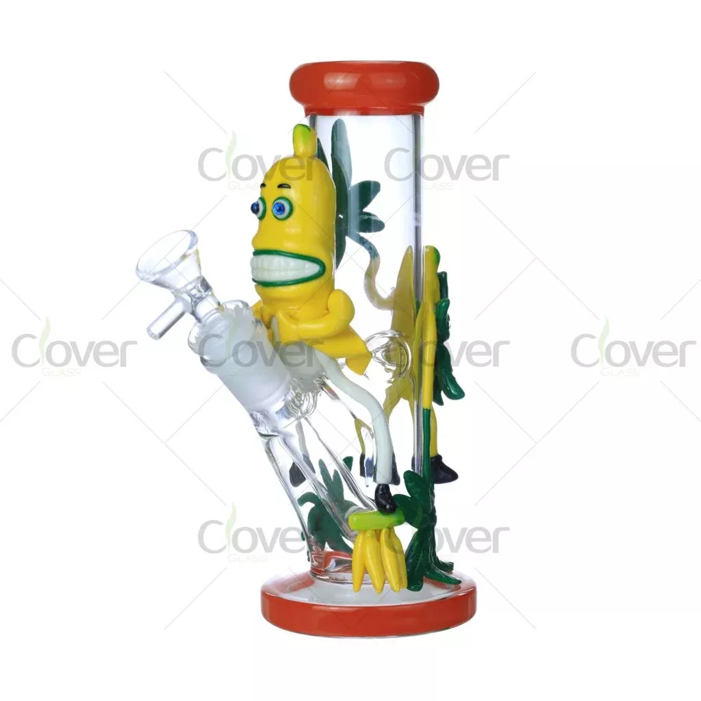 Funny Banana Bong – 7.87″ Tall with 3D Weed Leaf & Character Design
