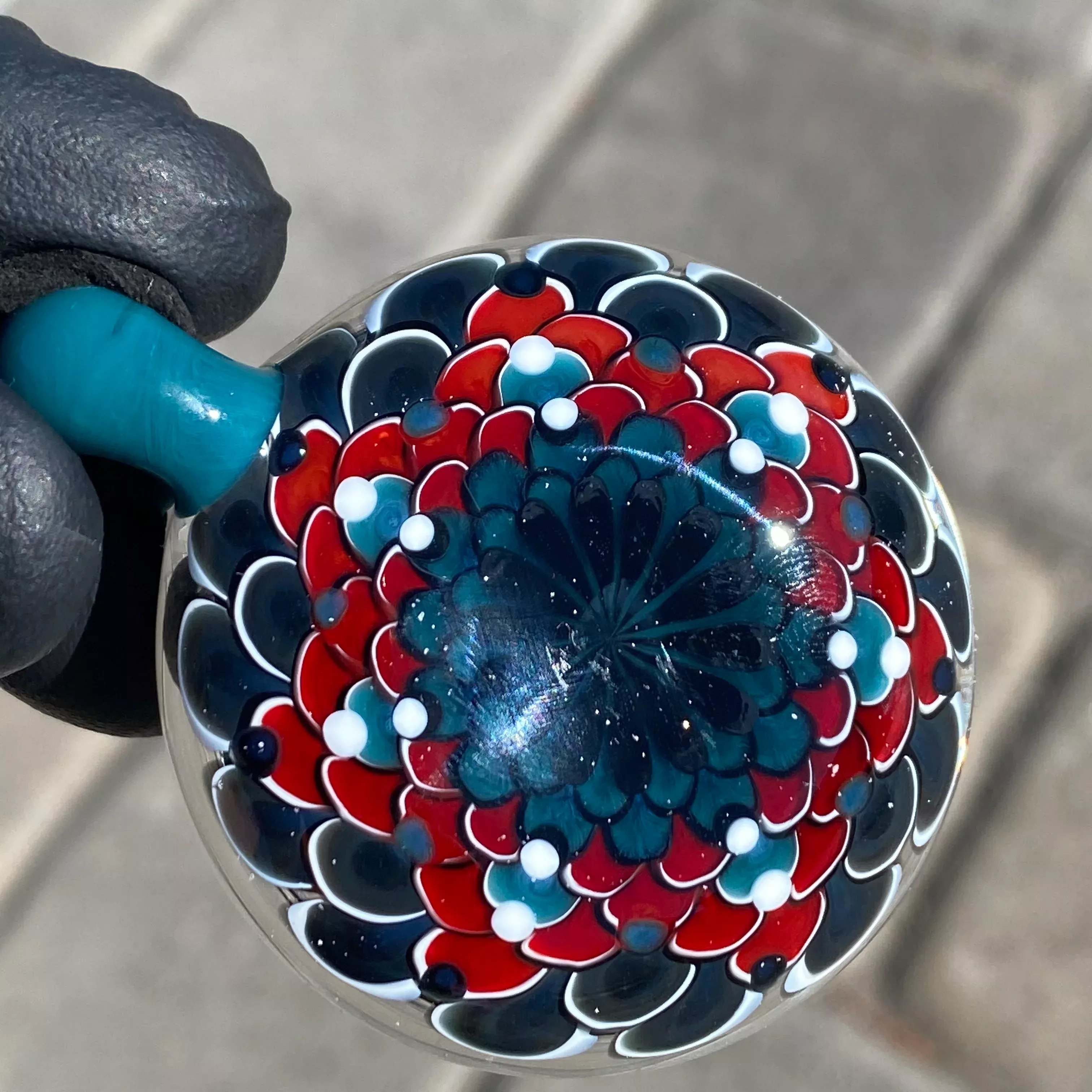 "Galactic Phoenix" Dot-stack Pendant with Opal by Juju Glass
