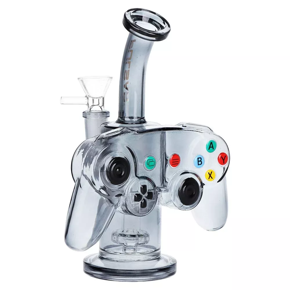 Game Controller Glass Water Pipe with Perc 14mm Male
