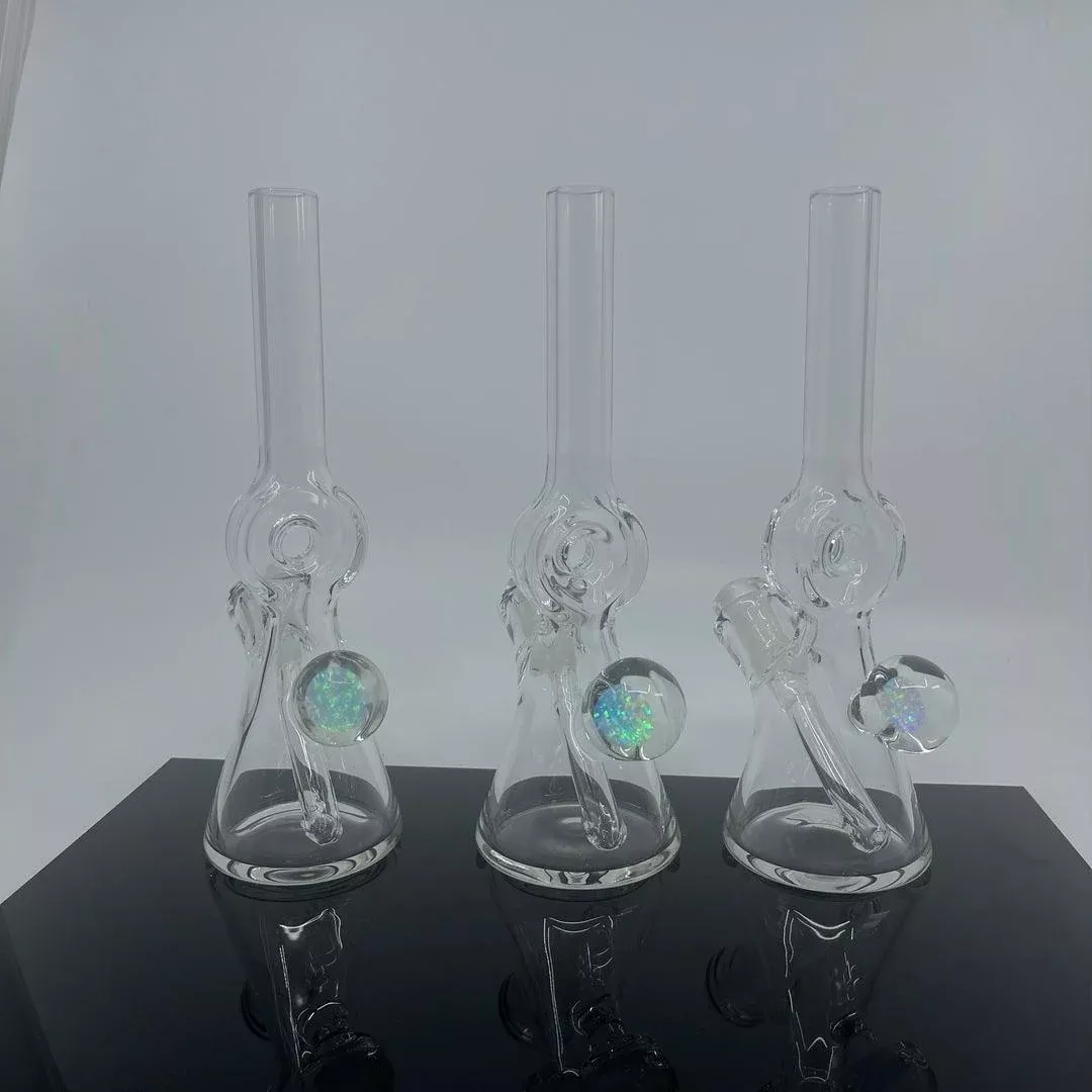 Gemini Art Glass Clear Doughnut Tubes – Minimalist Design for Smooth Smoking