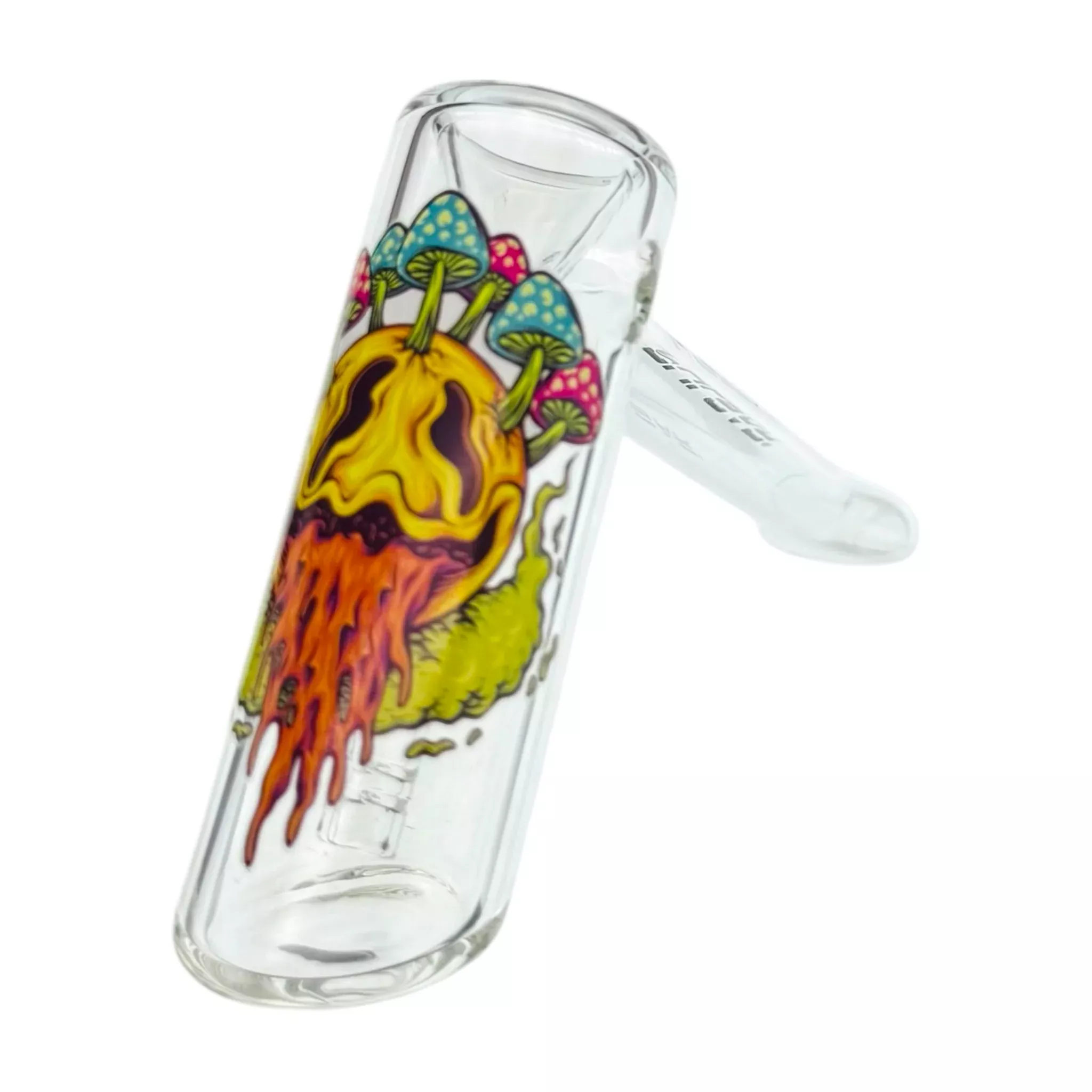 Glass Bubbler Water Pipe With Face Melting Mushrooms