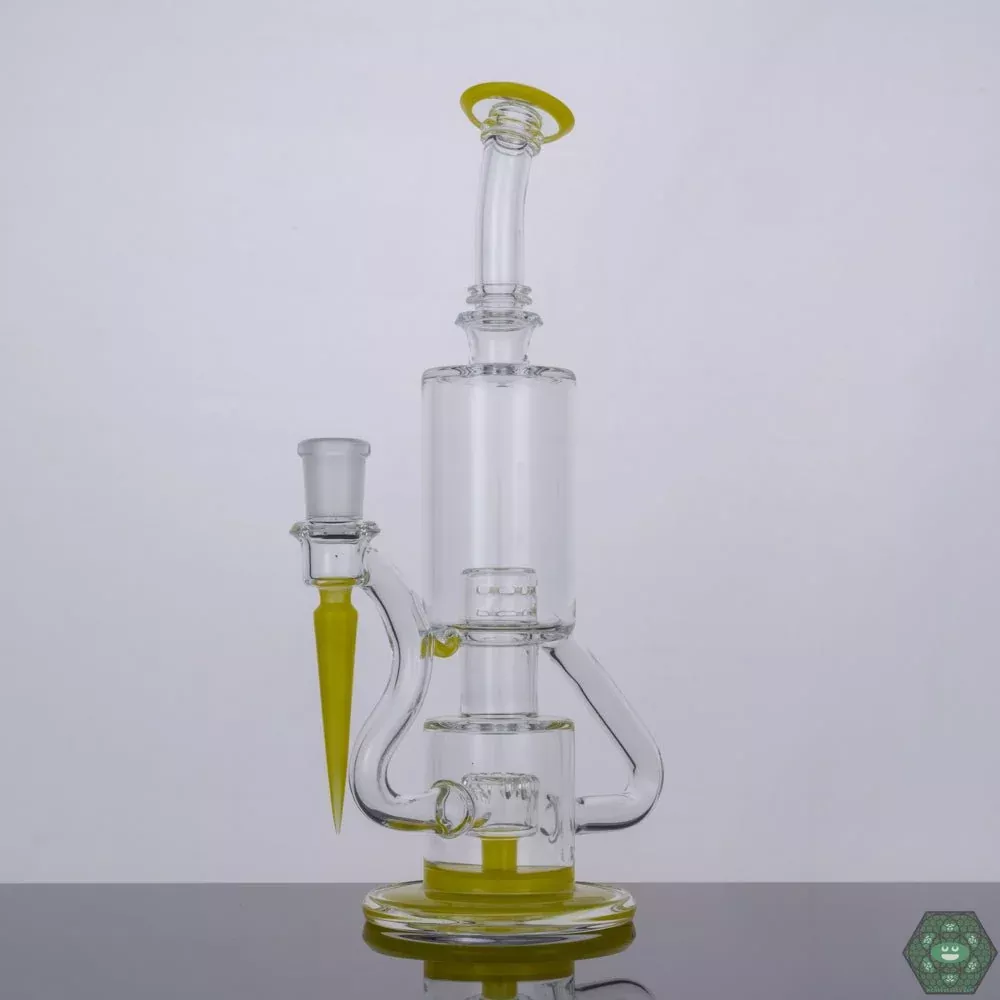 The Glass Carpenter Roswell Bubble Dumper - 14MM Alien-Inspired Recycler with 11-Hole Perc for Smooth Hits"