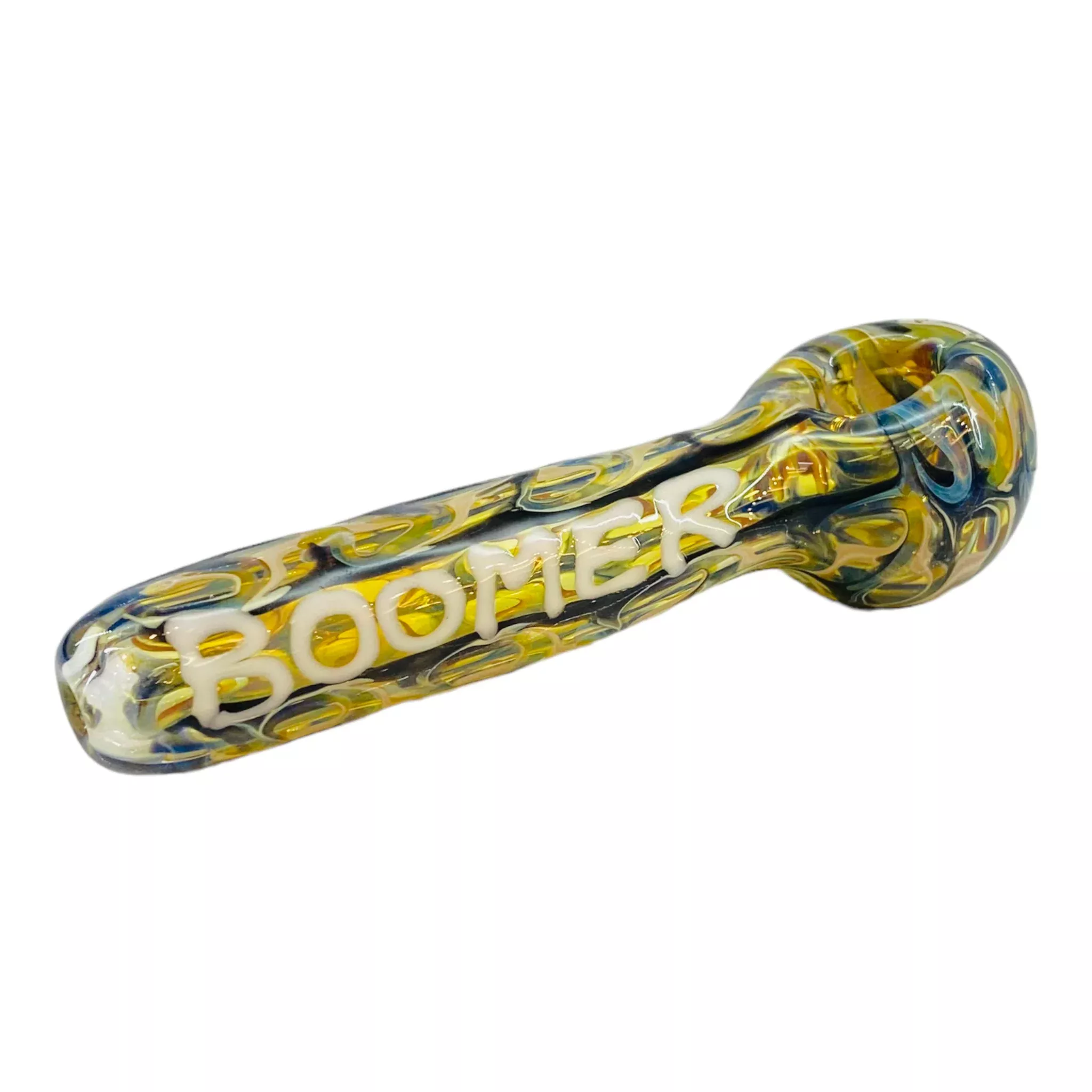 Glass Hand Pipe With Boomer On Side