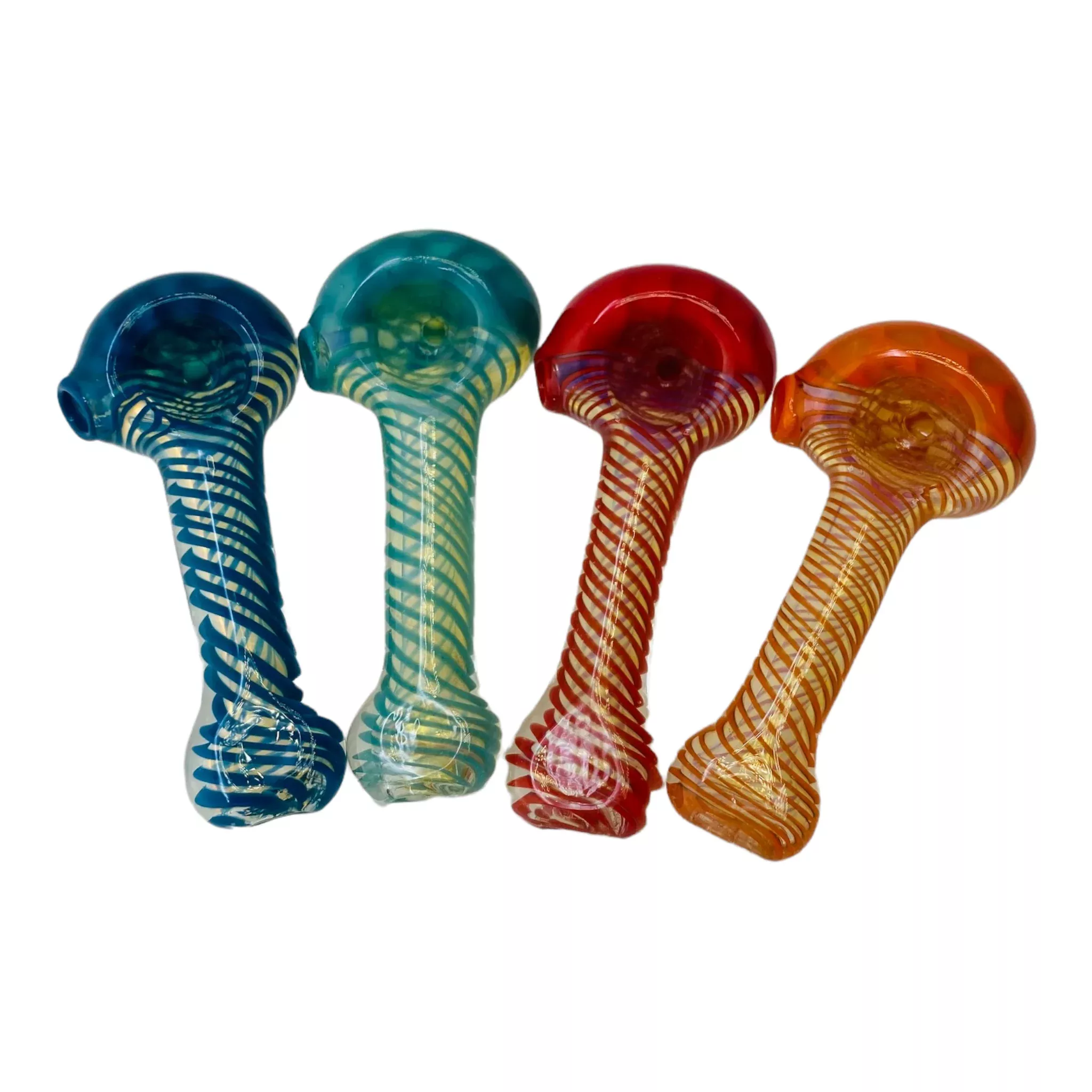 Glass Hand Pipes - Mini Color Dot Stack Twist Hand Pipe