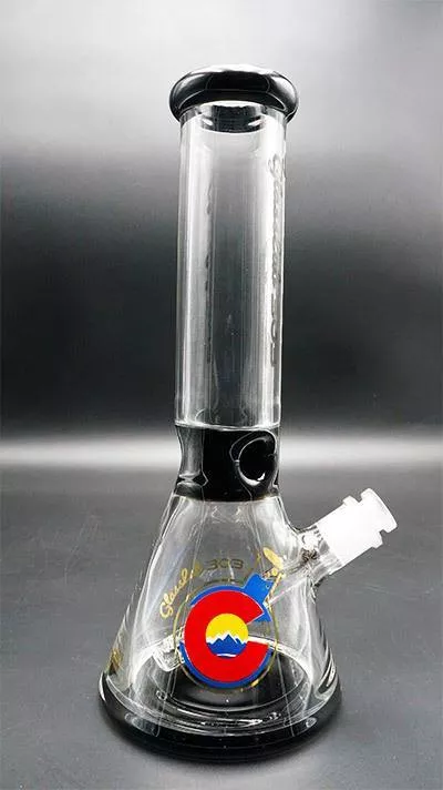 Glasslab303 12" 7mm Triple Accented Beaker (Assorted Colors)