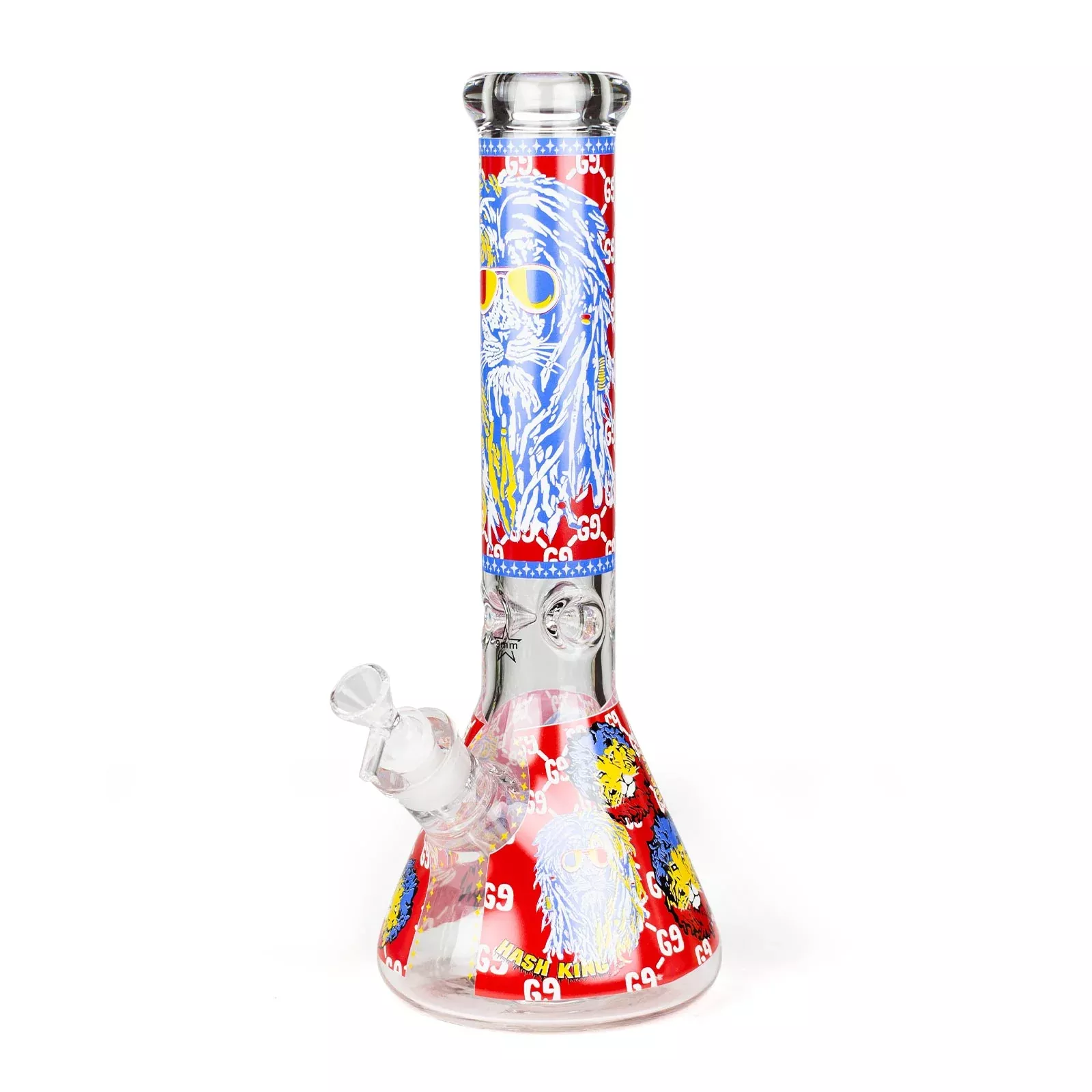 Glow in the Dark 9mm Thick Water Pipe with Lion Design