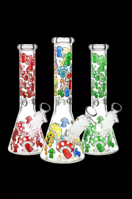 Glow Mushroom Beaker Bong – 10in